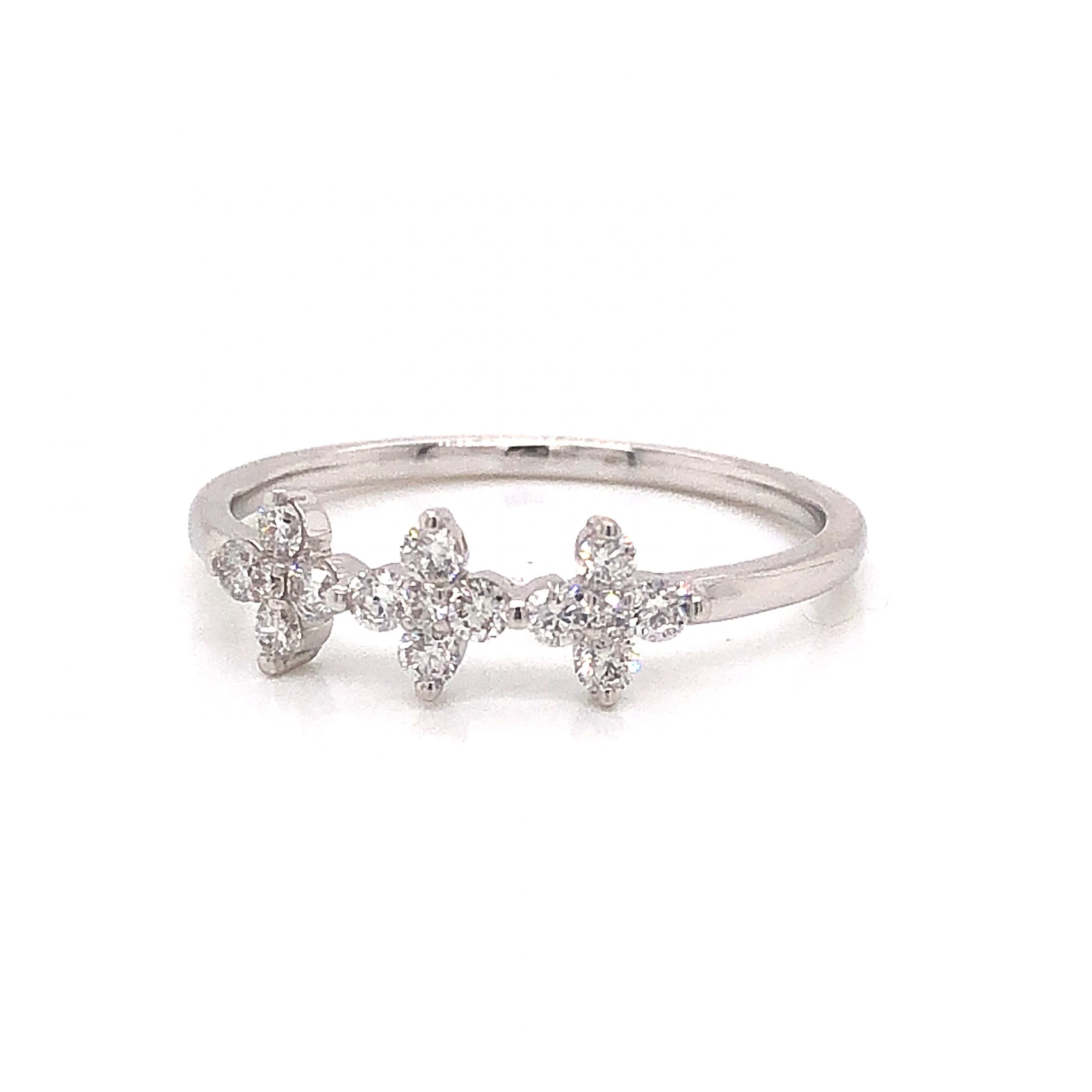 .29 Round Diamond Cluster Stacking Ring in 14k White - Image 2