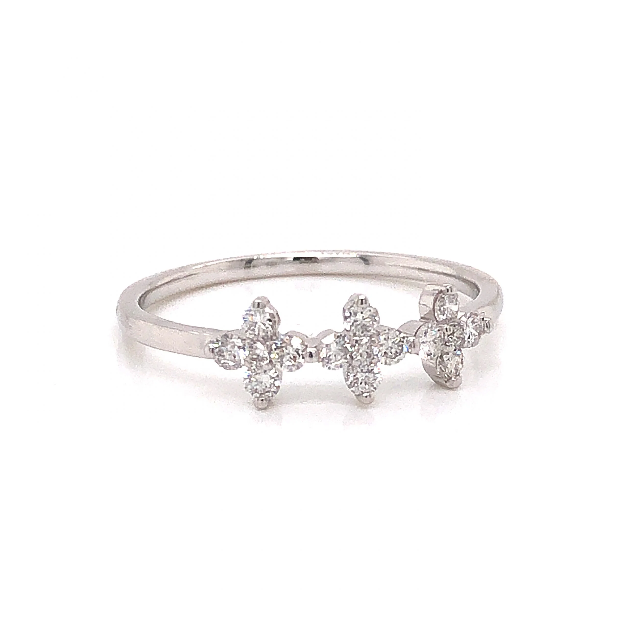 .29 Round Diamond Cluster Stacking Ring in 14k White - Image 3