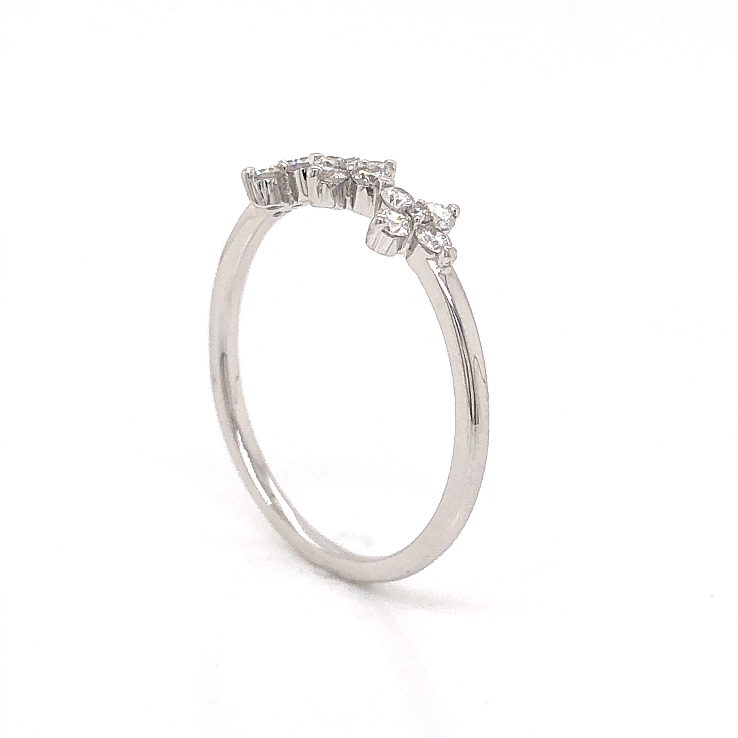 .29 Round Diamond Cluster Stacking Ring in 14k White - Image 4
