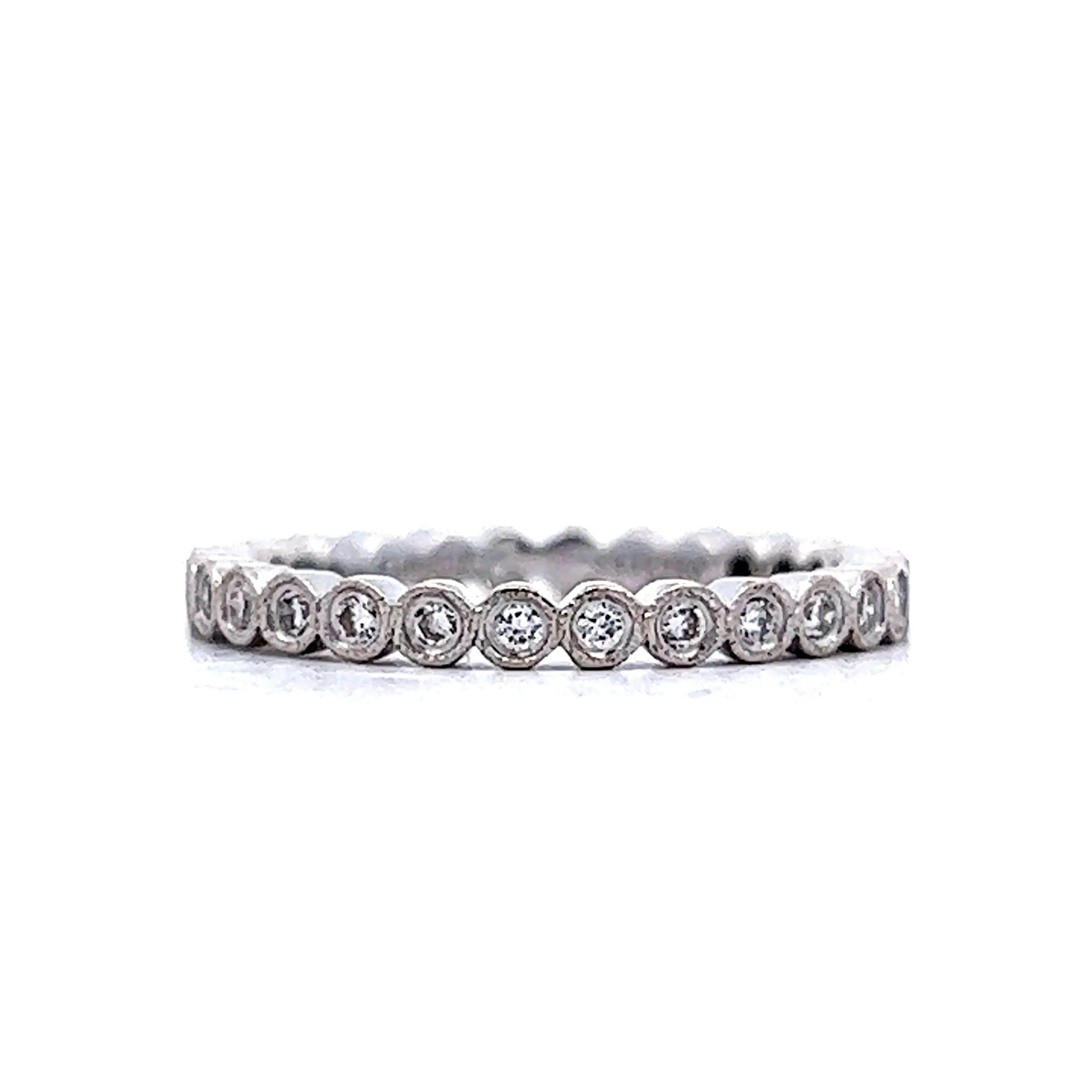 .29 Bezel Set Eternity Wedding Band in 14k White Gold