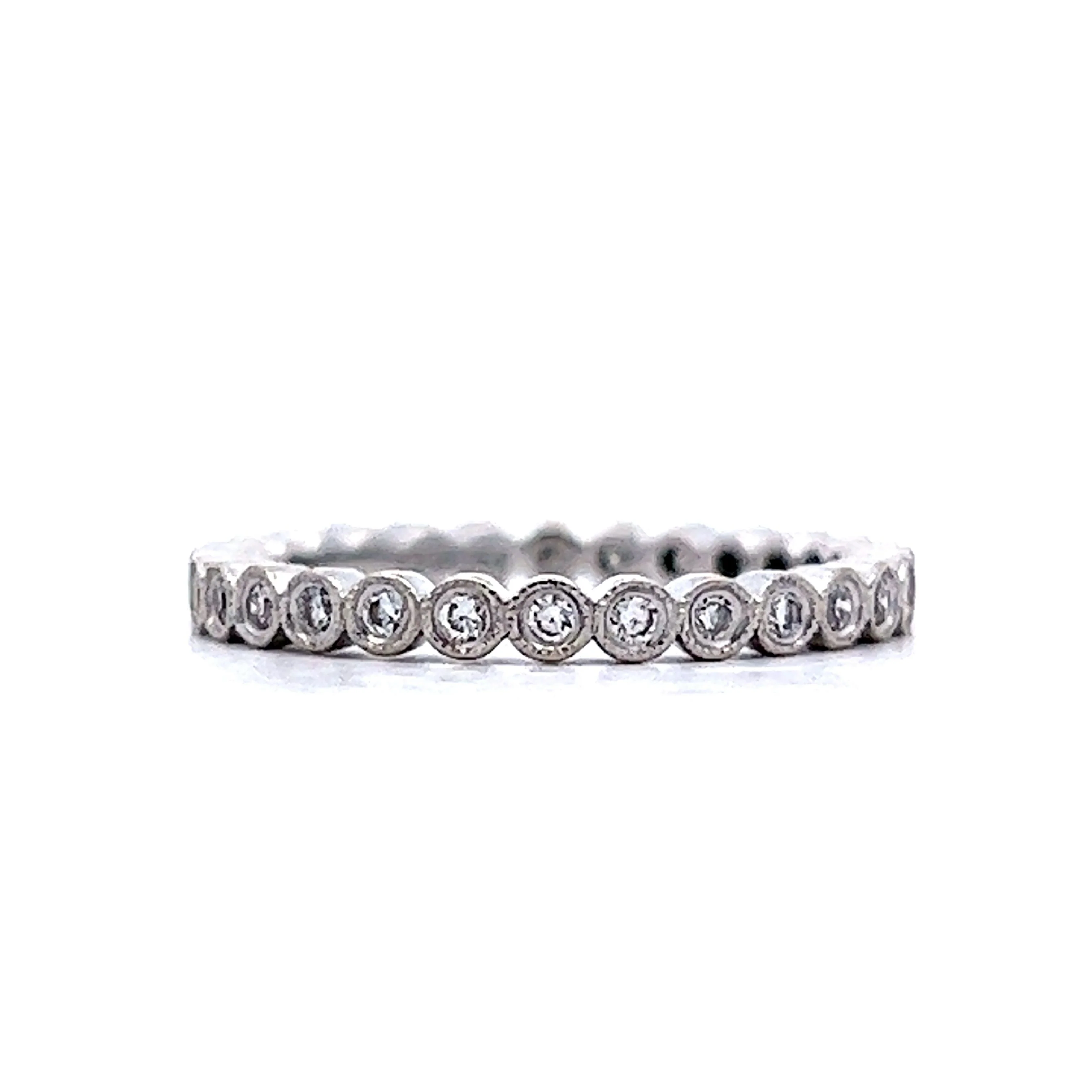 .29 Bezel Set Eternity Wedding Band in 14k White Gold - Image 2