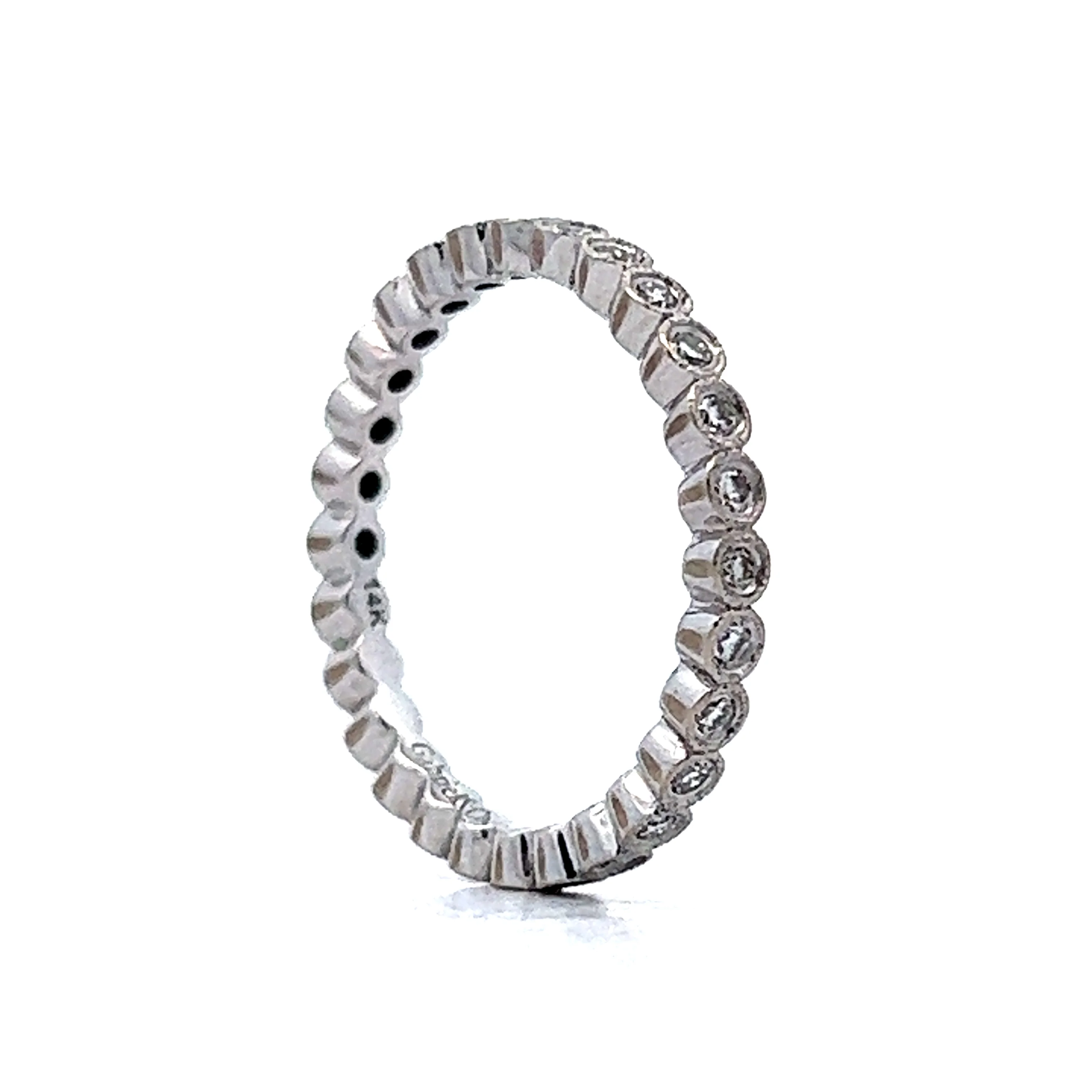 .29 Bezel Set Eternity Wedding Band in 14k White Gold - Image 5