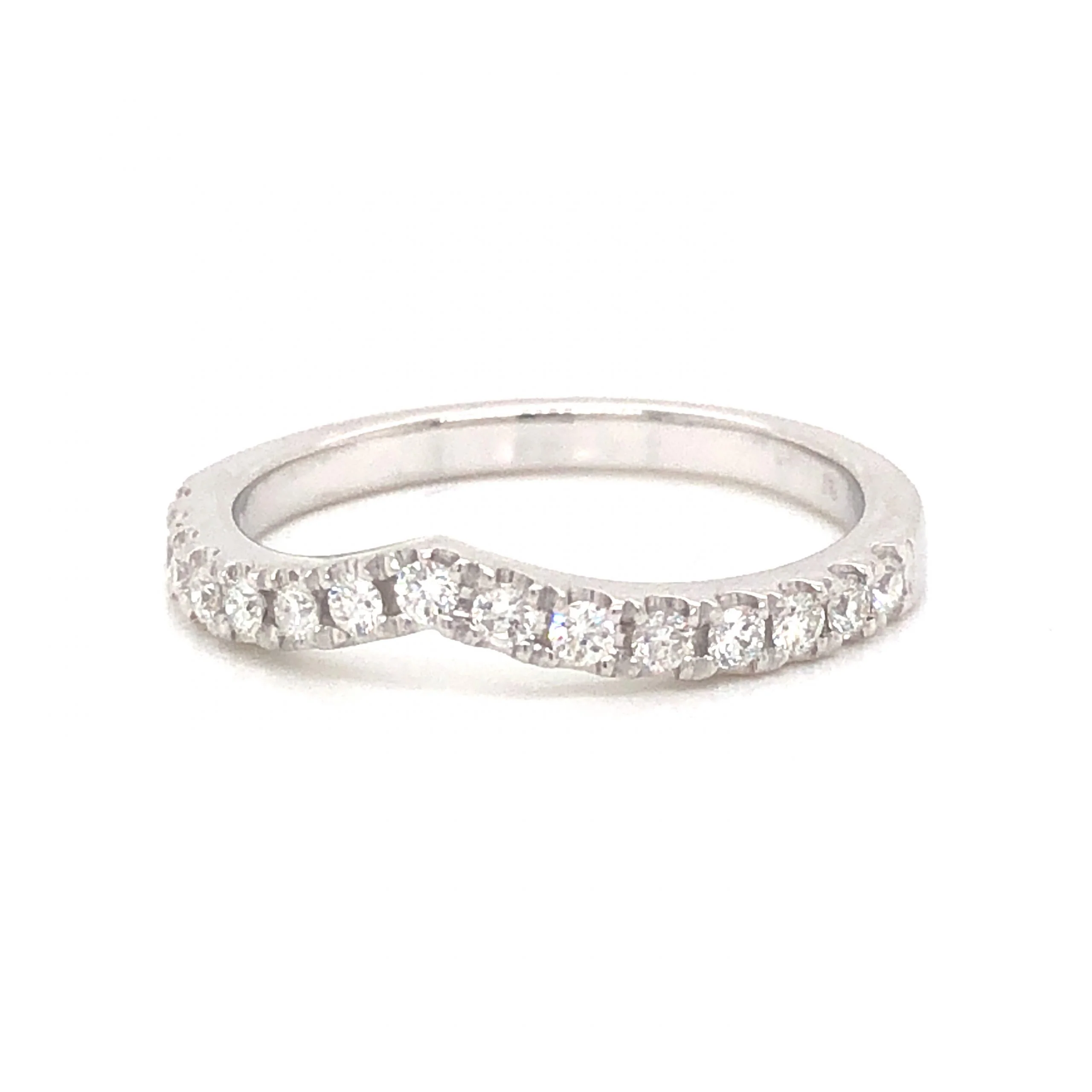 .29 Shaped Diamond Wedding Band in 14k White Gold - Image 2