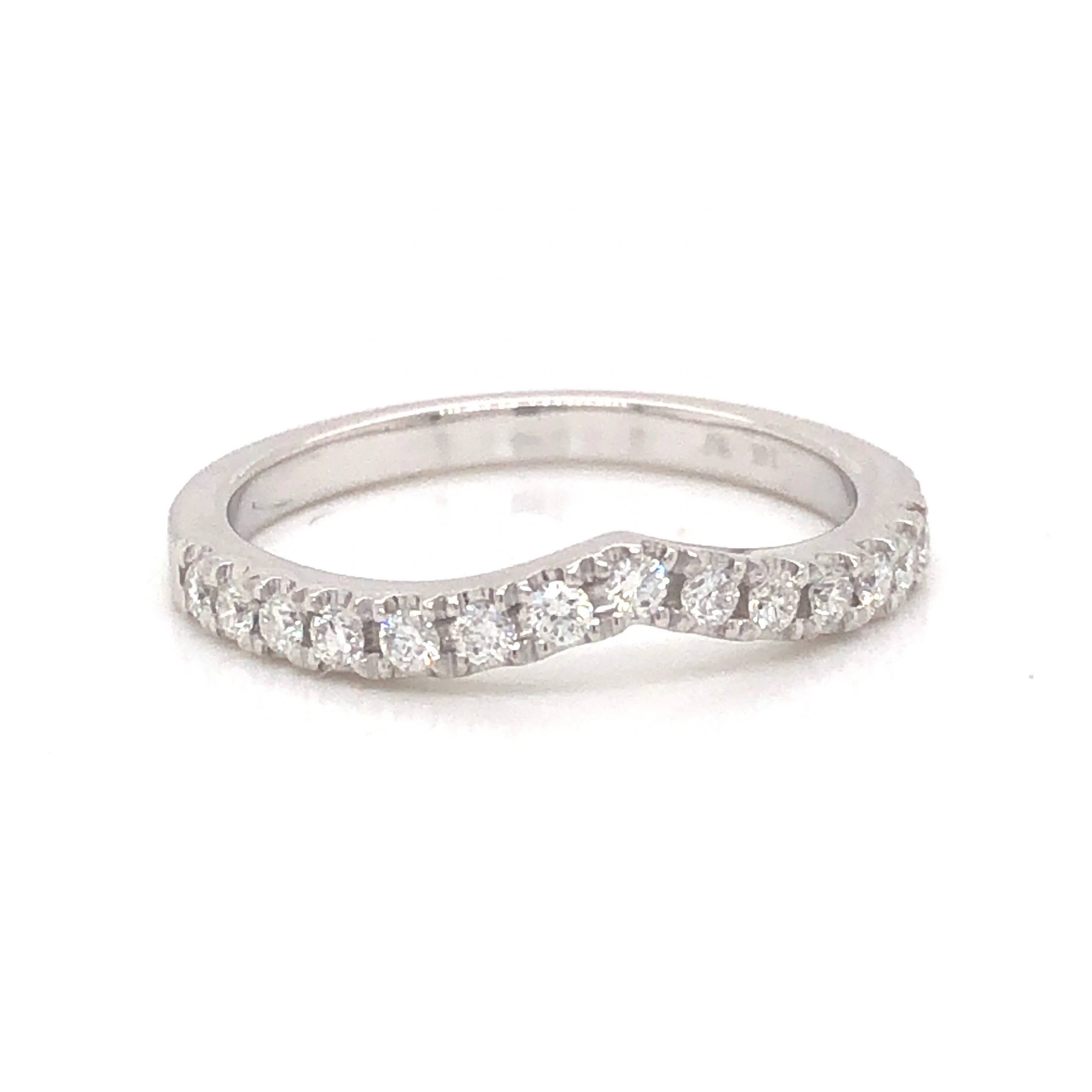 .29 Shaped Diamond Wedding Band in 14k White Gold - Image 3