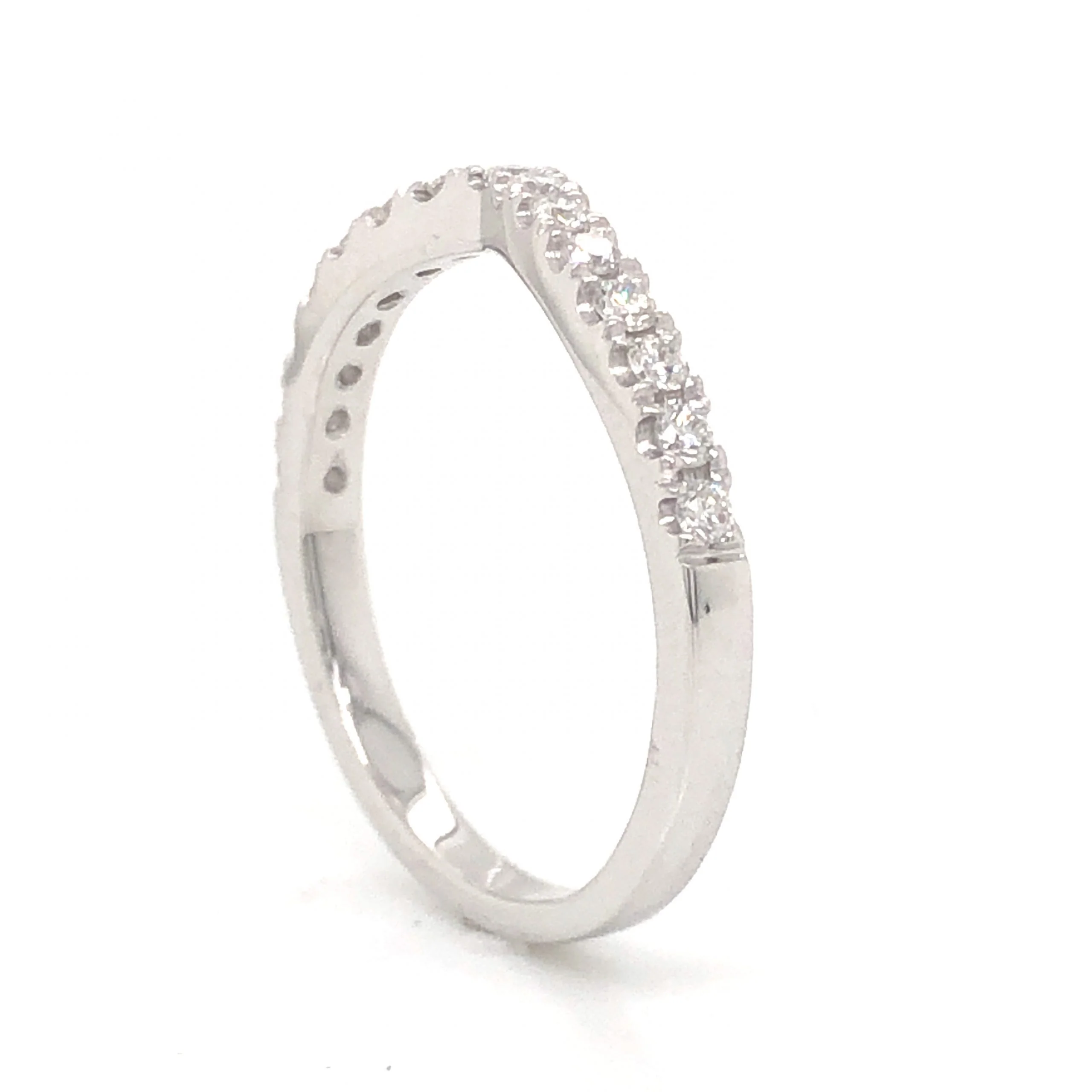 .29 Shaped Diamond Wedding Band in 14k White Gold - Image 4