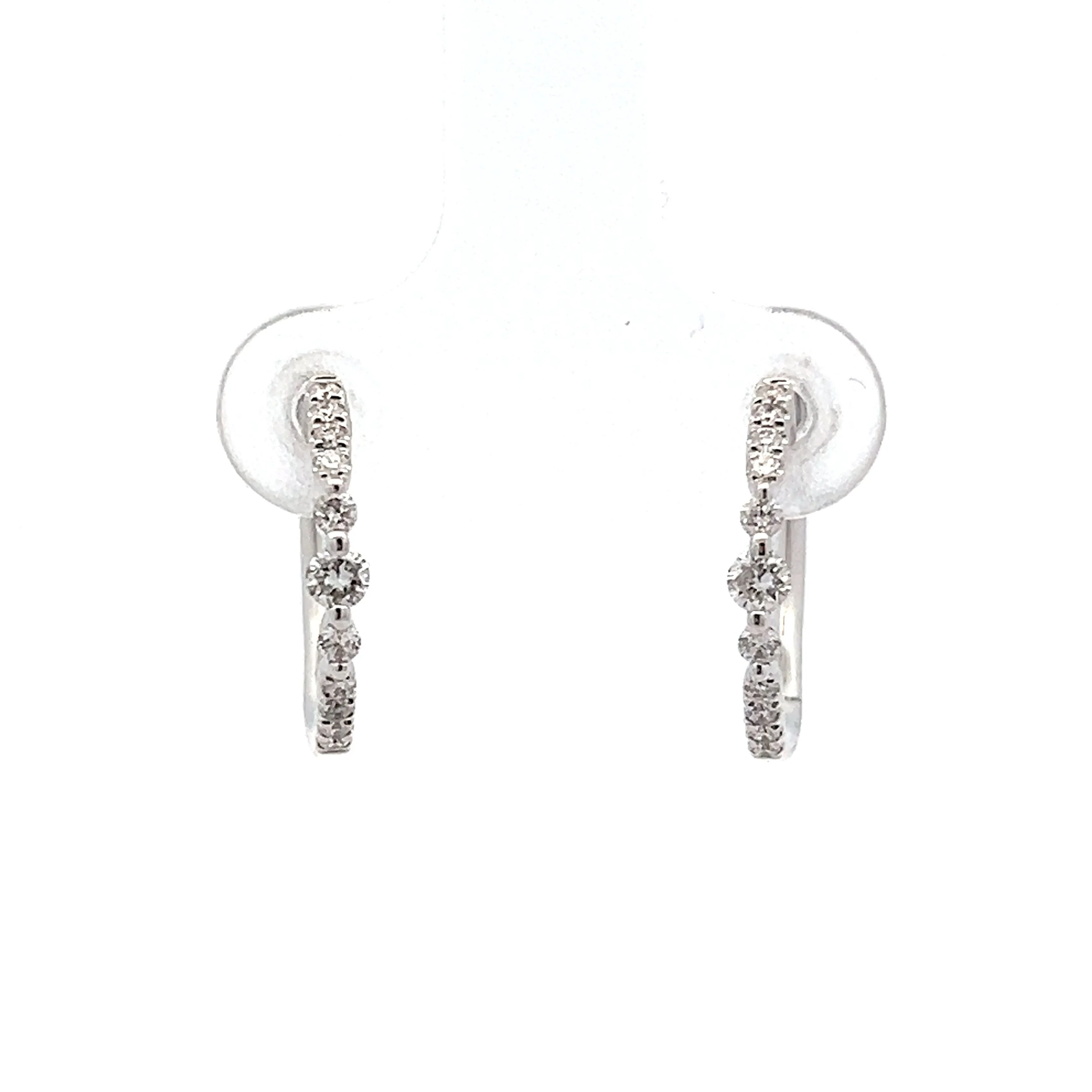 .29 Textured Diamond Hoop Earrings in 14k