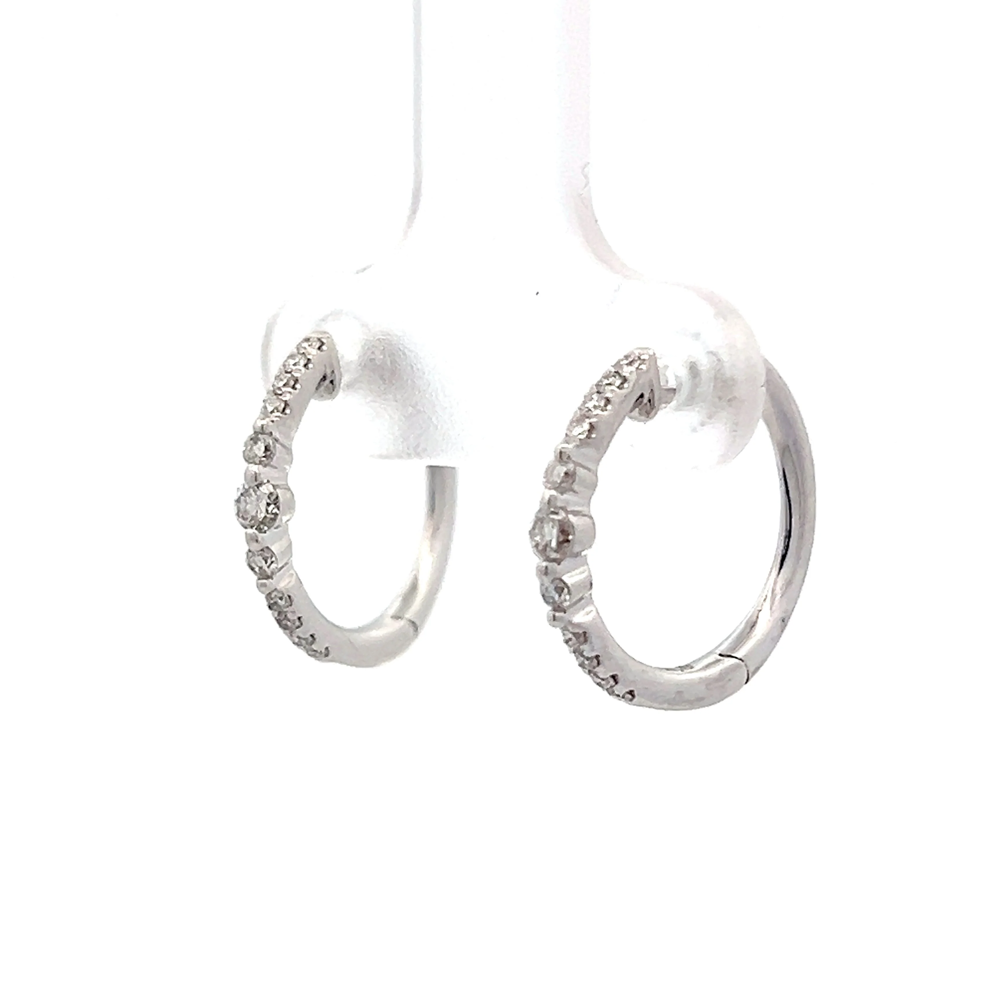 .29 Textured Diamond Hoop Earrings in 14k - Image 2