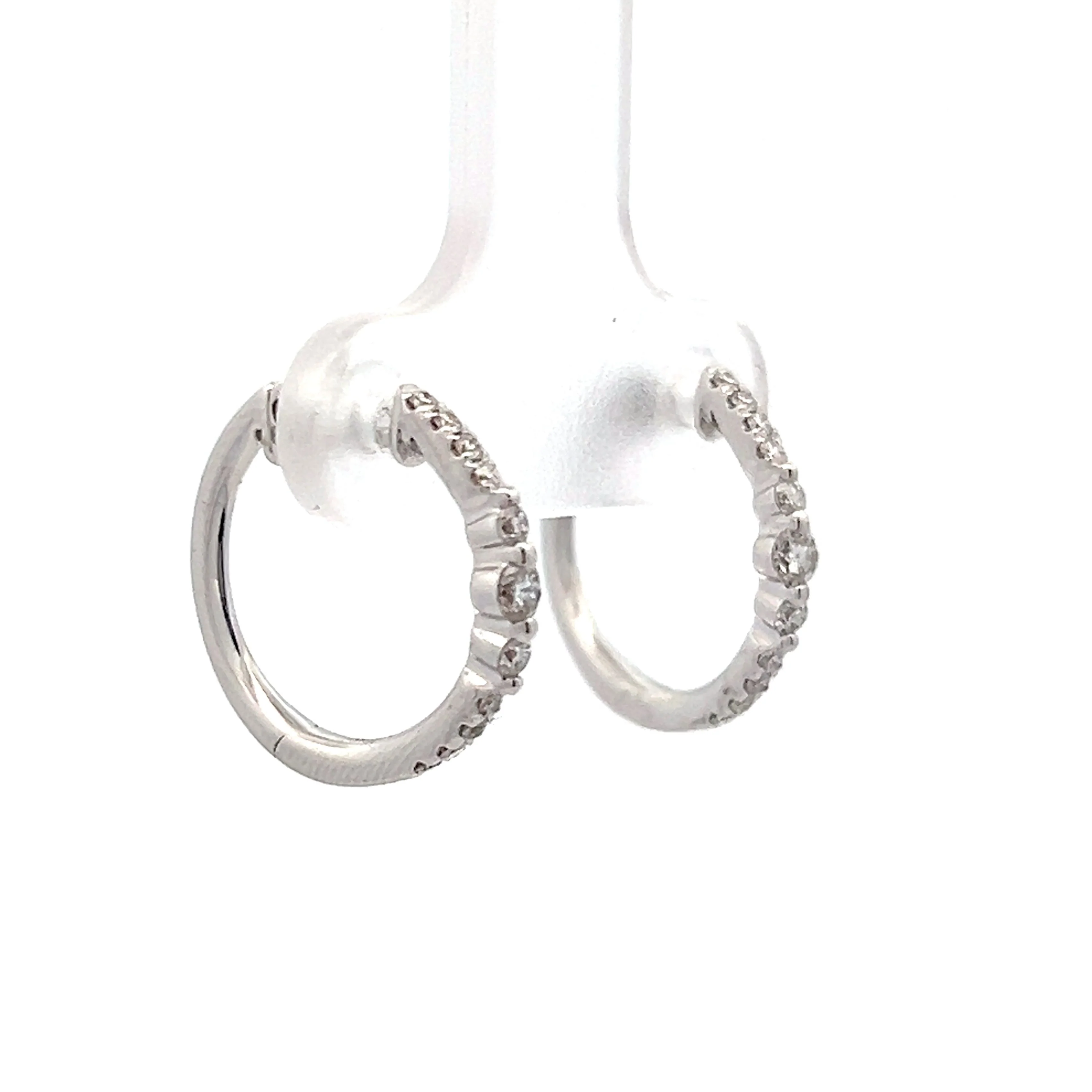 .29 Textured Diamond Hoop Earrings in 14k - Image 3