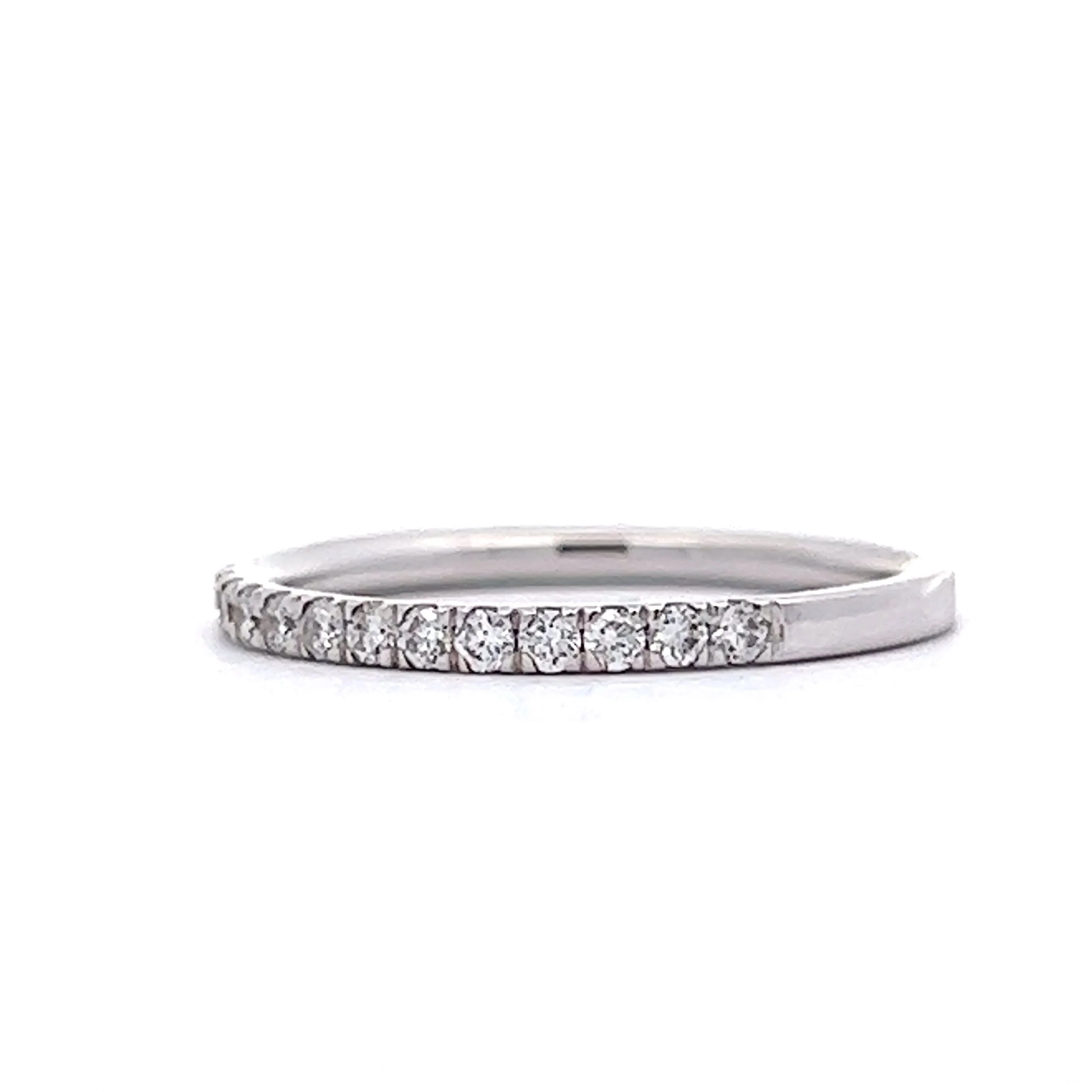 .29 Thin Diamond Wedding Band in 14k White Gold - Image 2