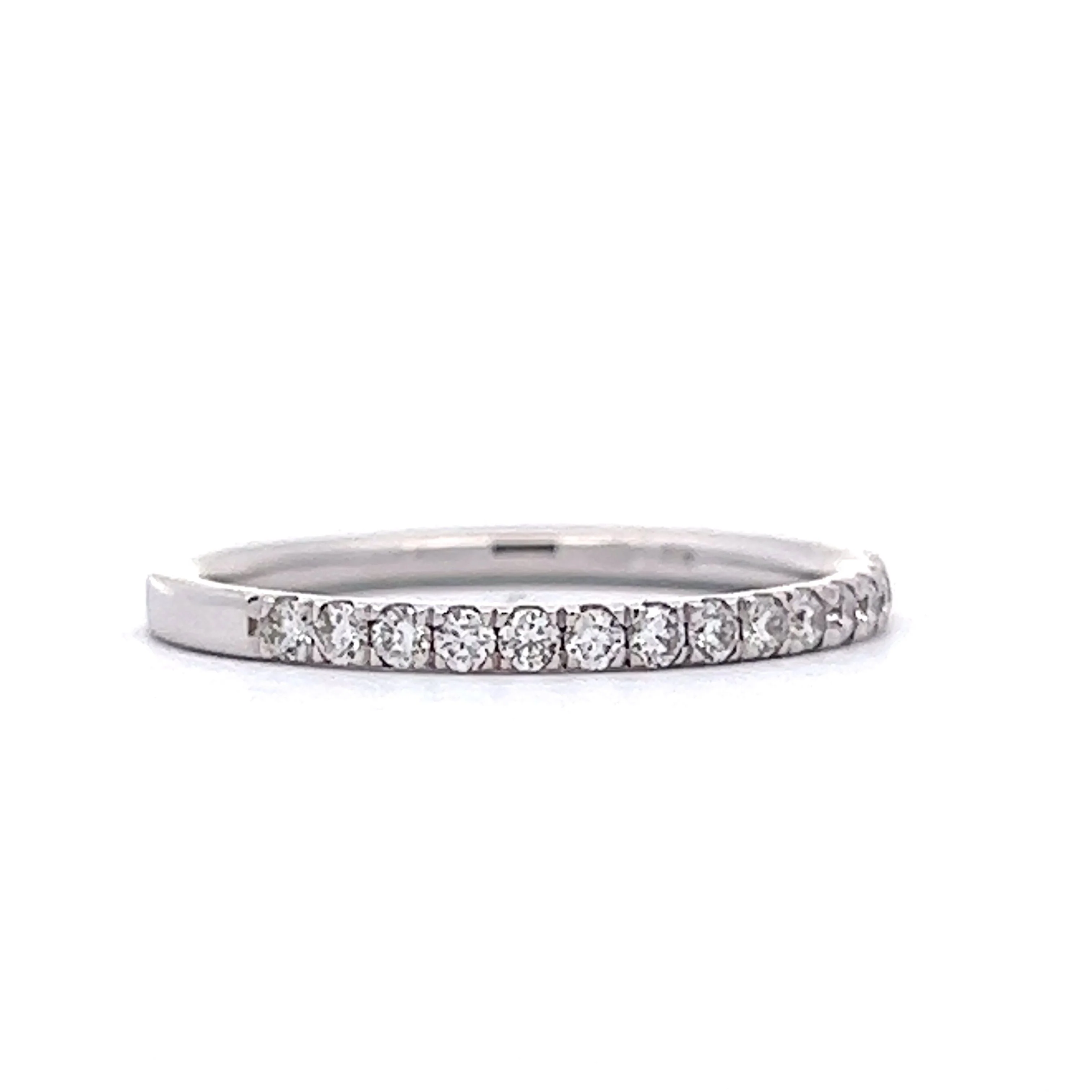 .29 Thin Diamond Wedding Band in 14k White Gold - Image 3