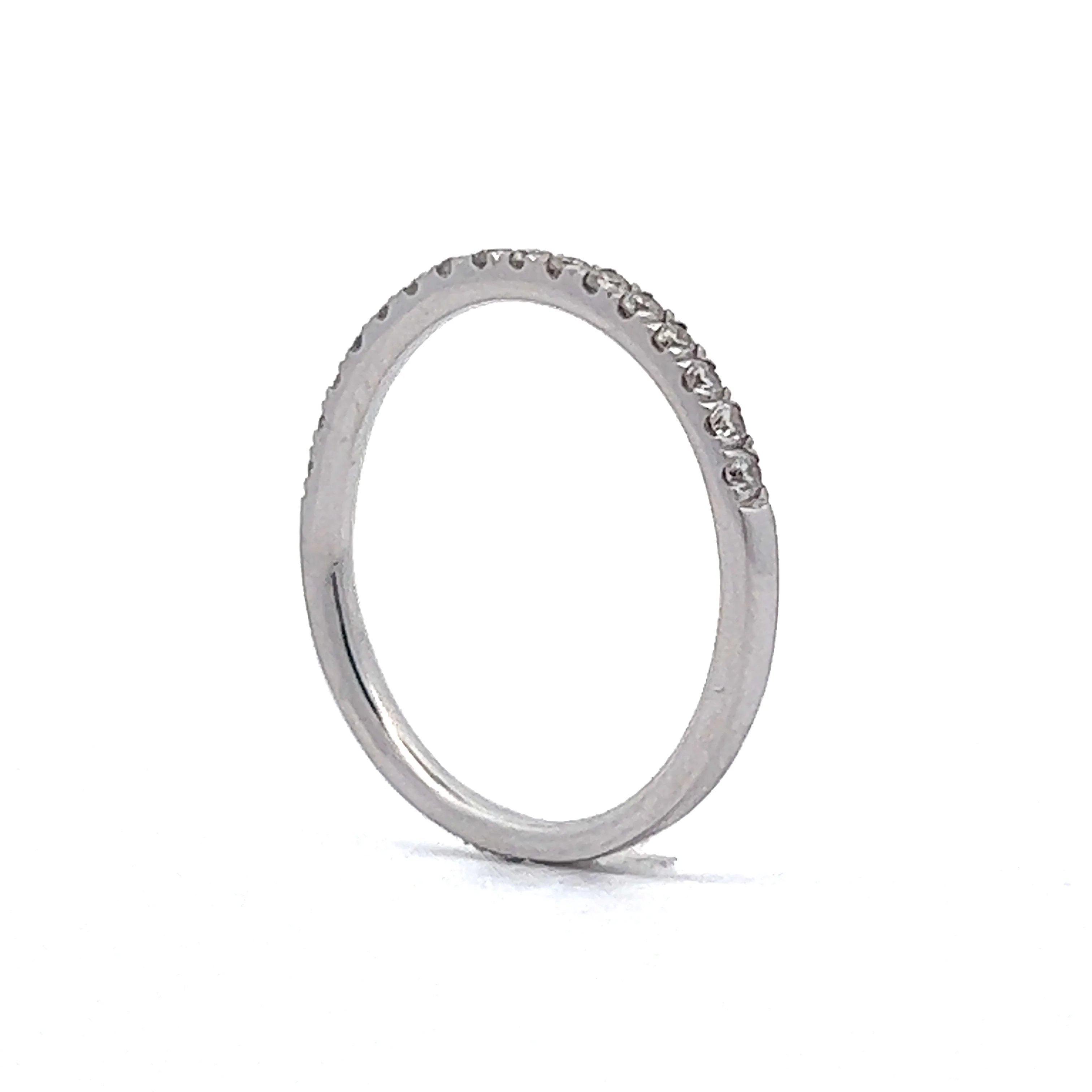 .29 Thin Diamond Wedding Band in 14k White Gold - Image 5