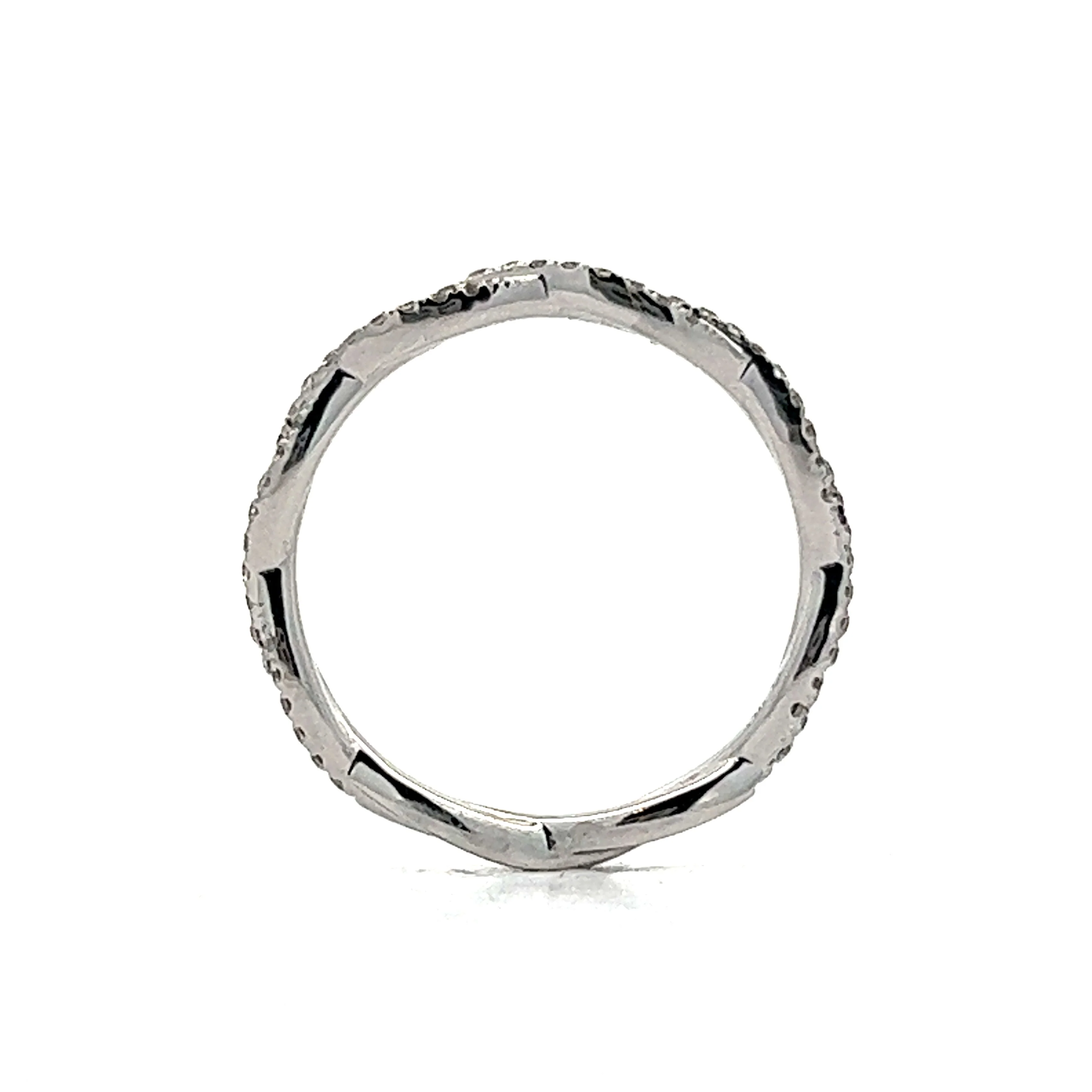 .29 Twisted Pave Wedding Band in 14k White Gold - Image 4