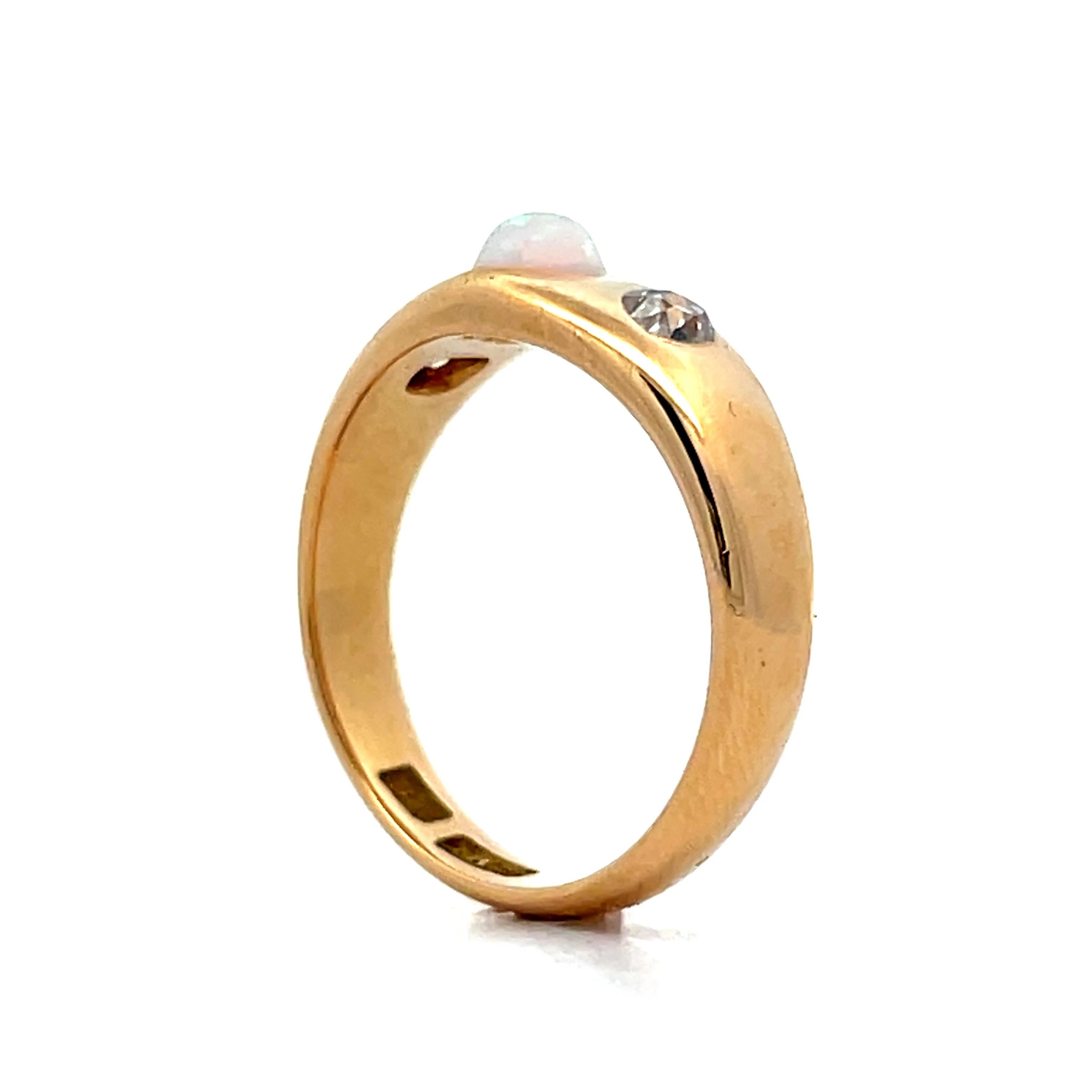 .29 Victorian Opal & Diamond Cocktail Ring in 18k - Image 5
