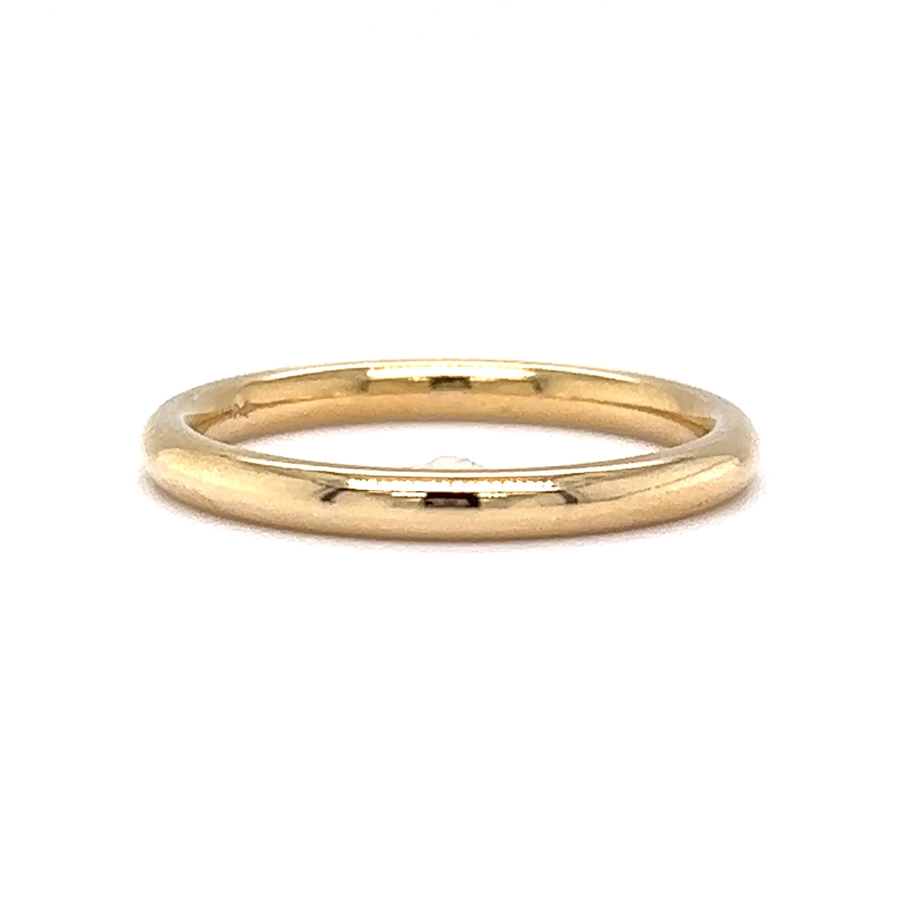 2mm Comfort Fit wedding Band in 14k Yellow Gold