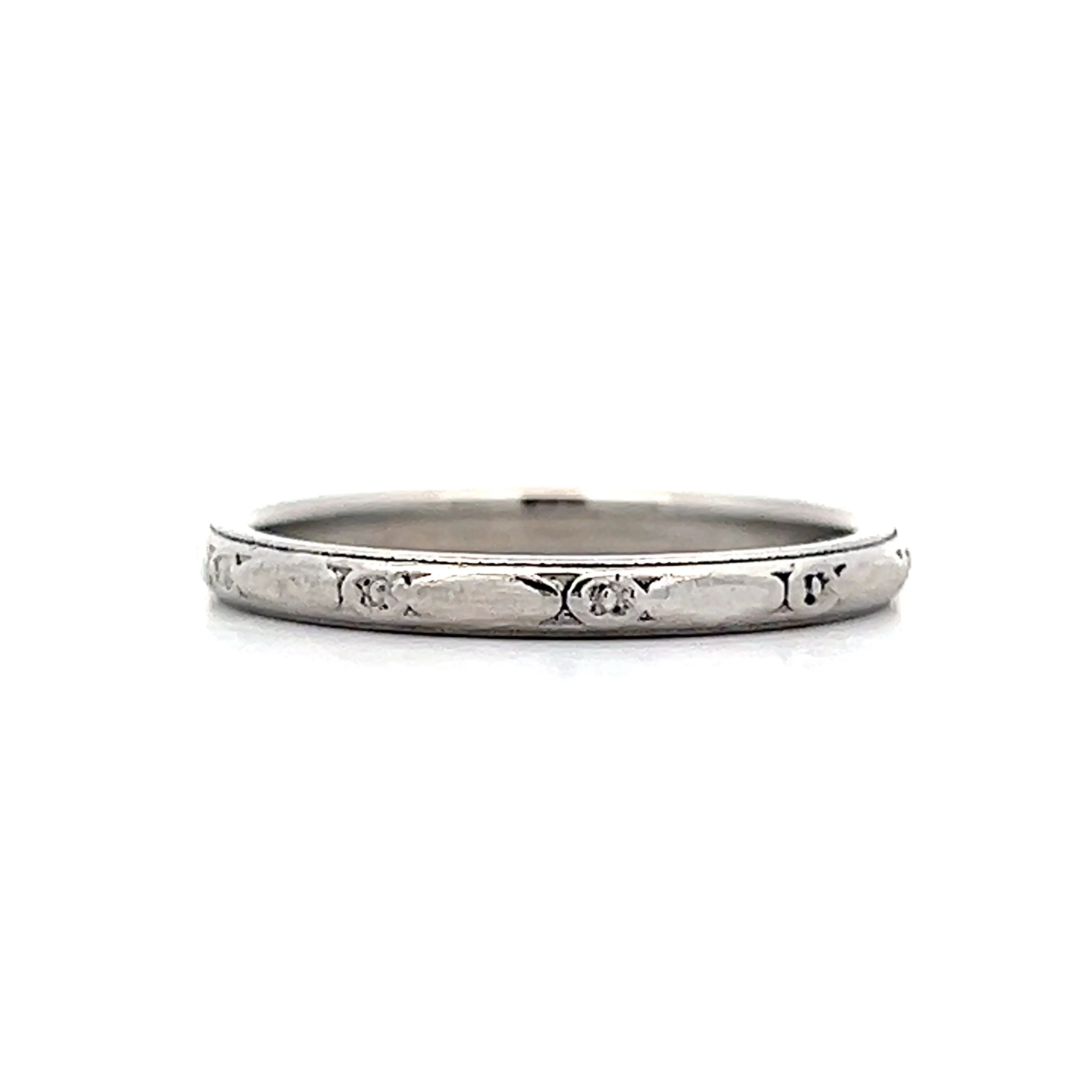 2mm Deco Orange Blossom Band in Platinum - Image 3