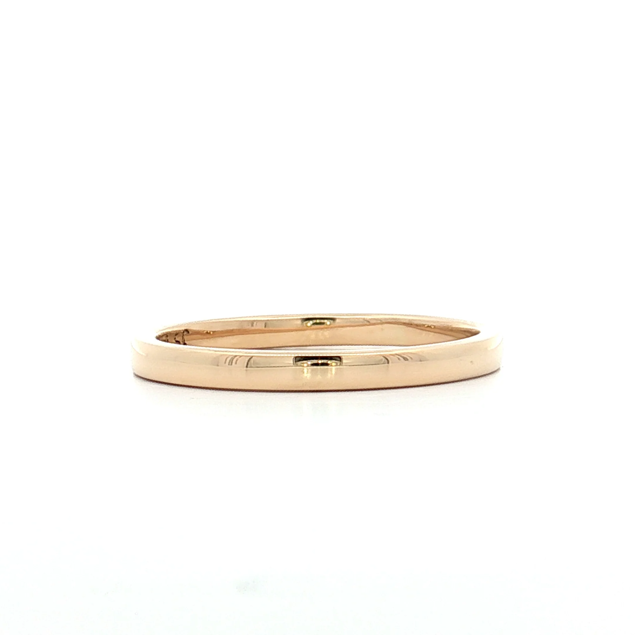 2mm Flat Edge Wedding Band 14k Yellow Gold - Image 2