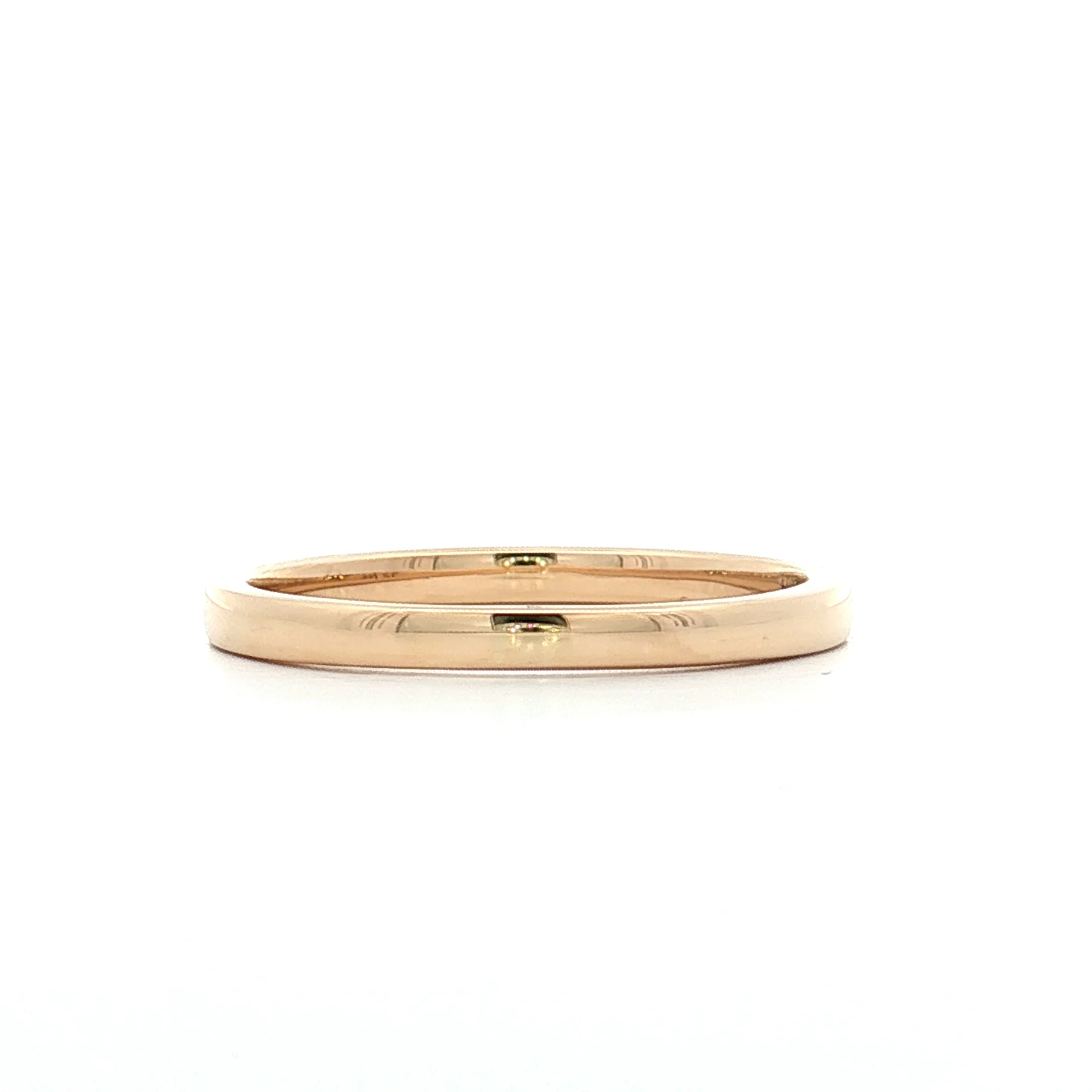 2mm Flat Edge Wedding Band 14k Yellow Gold - Image 3