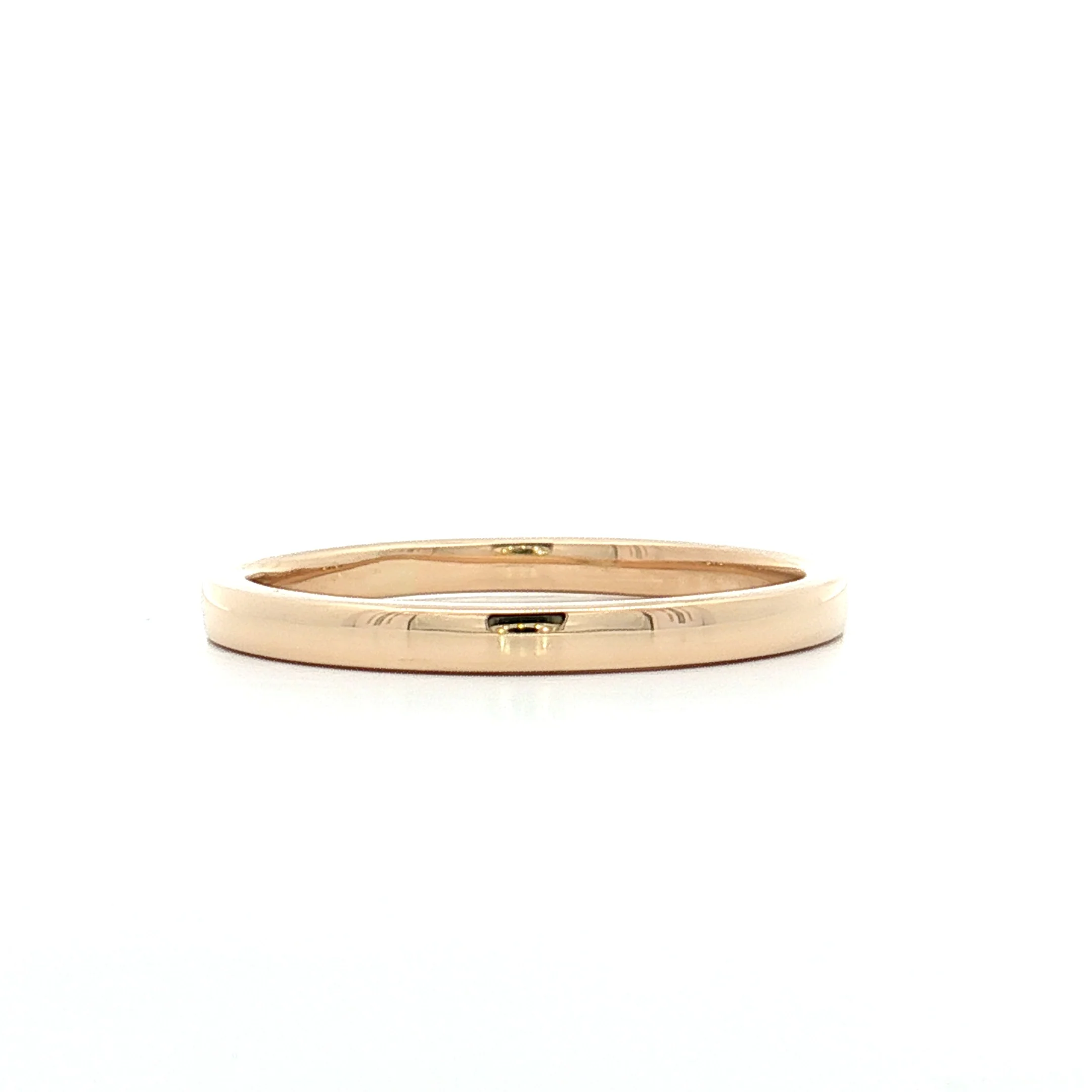 2mm Flat Edge Wedding Band 14k Yellow Gold - Image 4