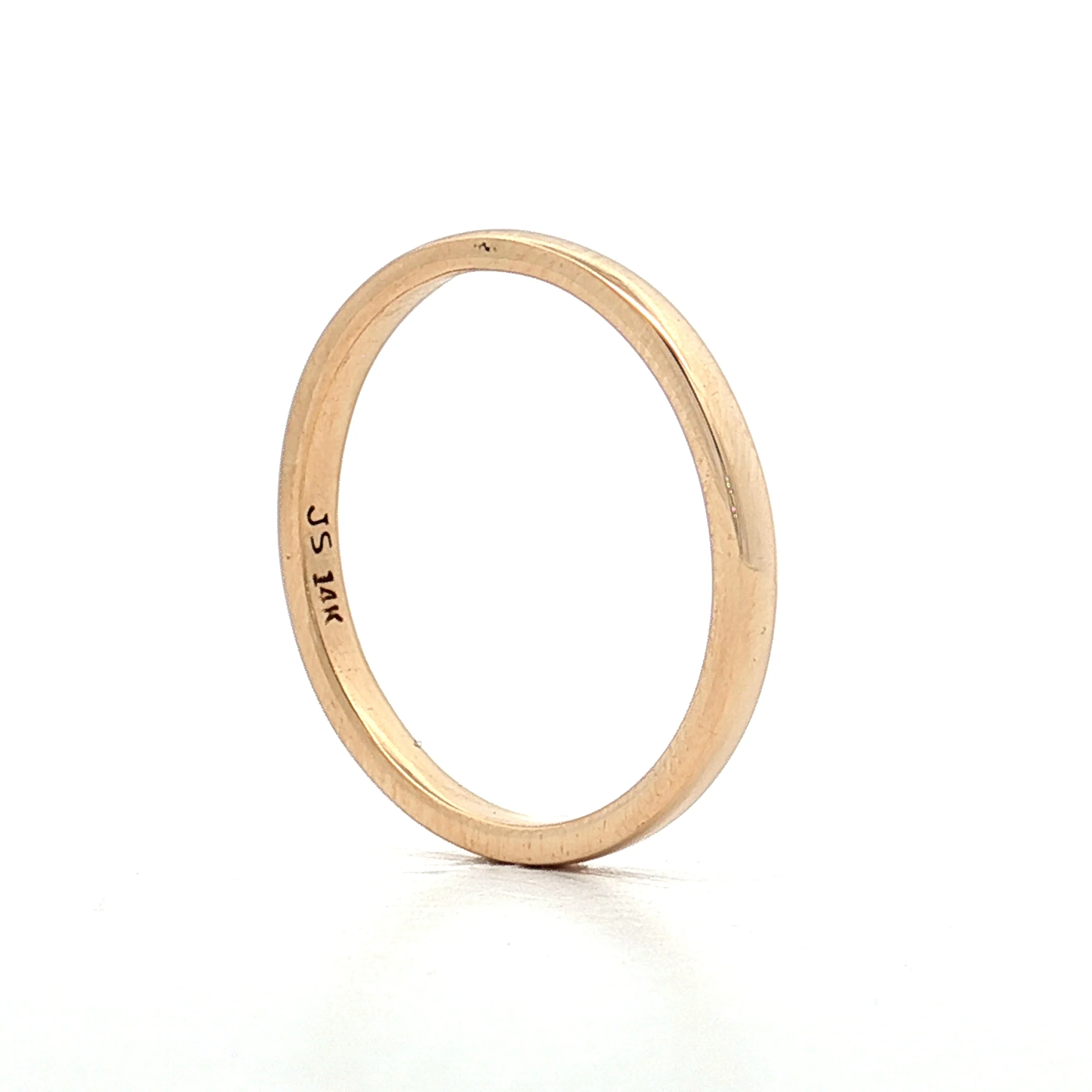 2mm Flat Edge Wedding Band 14k Yellow Gold - Image 6