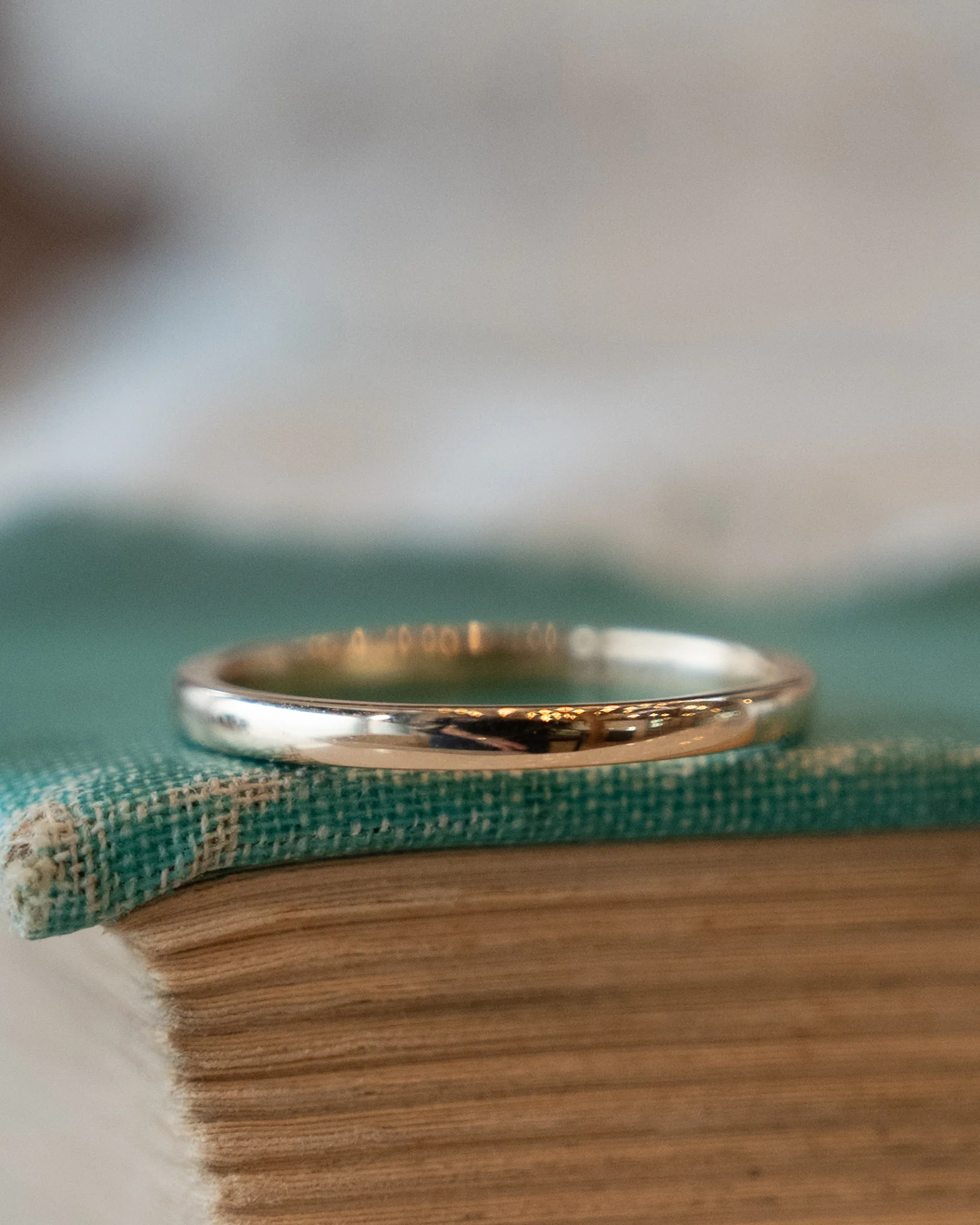 2mm Flat Edge Wedding Band 14k Yellow Gold - Image 7