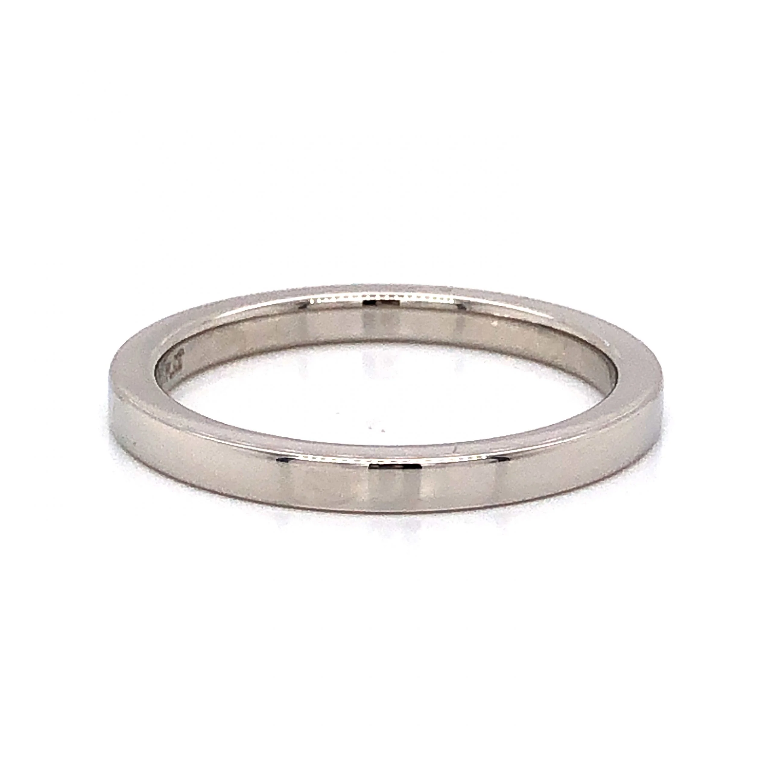 2mm Flat Edge Wedding Band in Platinum