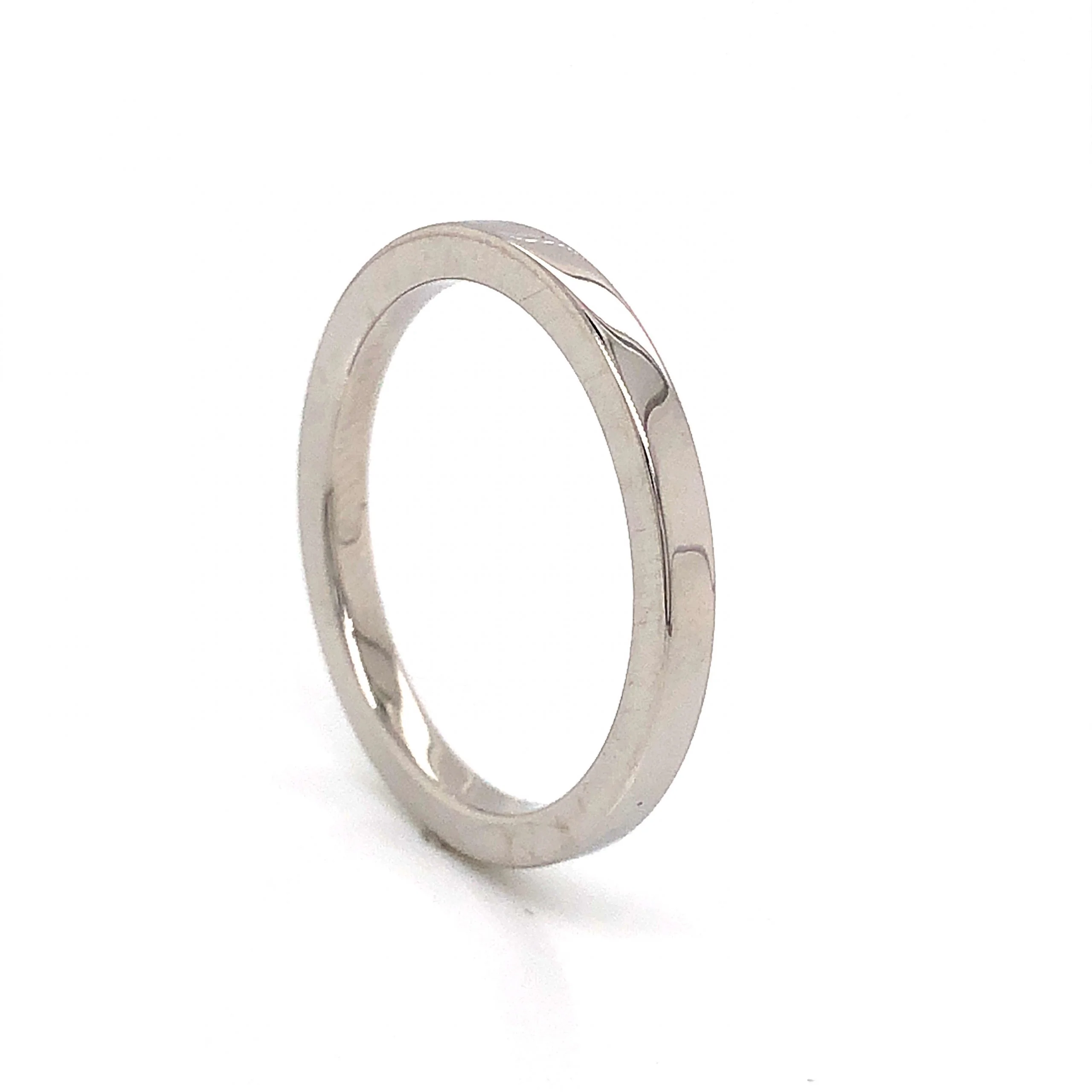 2mm Flat Edge Wedding Band in Platinum - Image 3