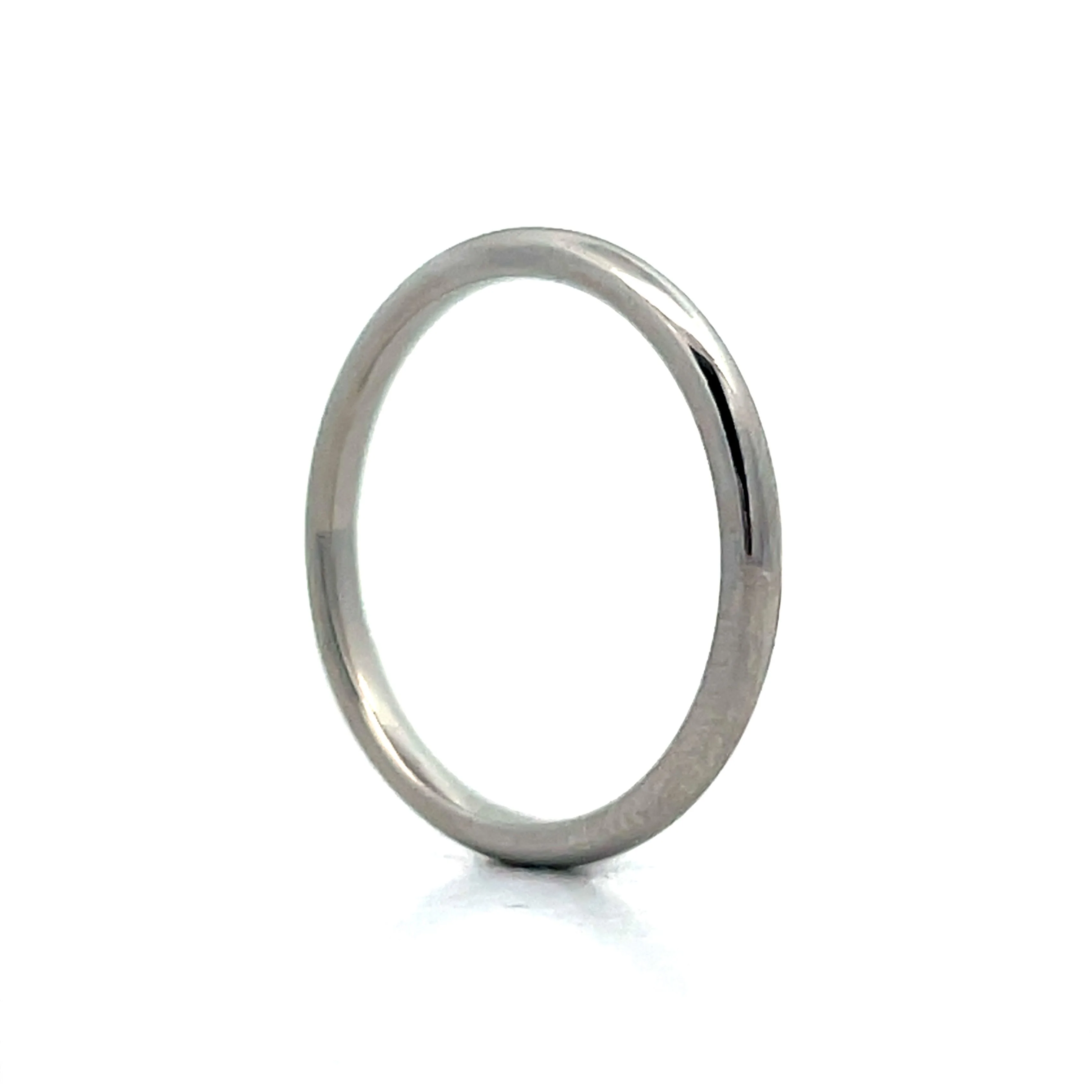 2mm Half Round Wedding Band in Platinum - Image 5