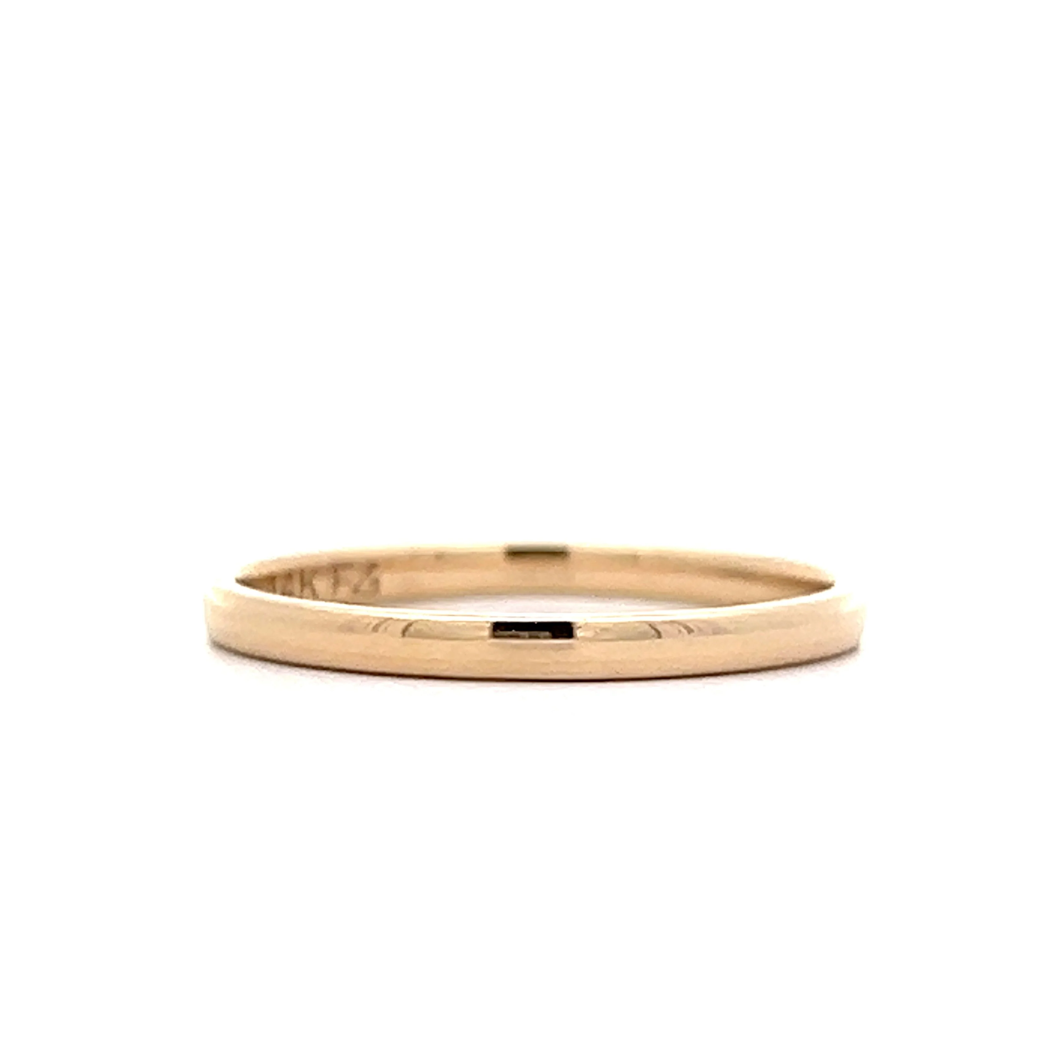 2mm Mens Half Round Wedding Band in 14k Yellow Gold - Image 3