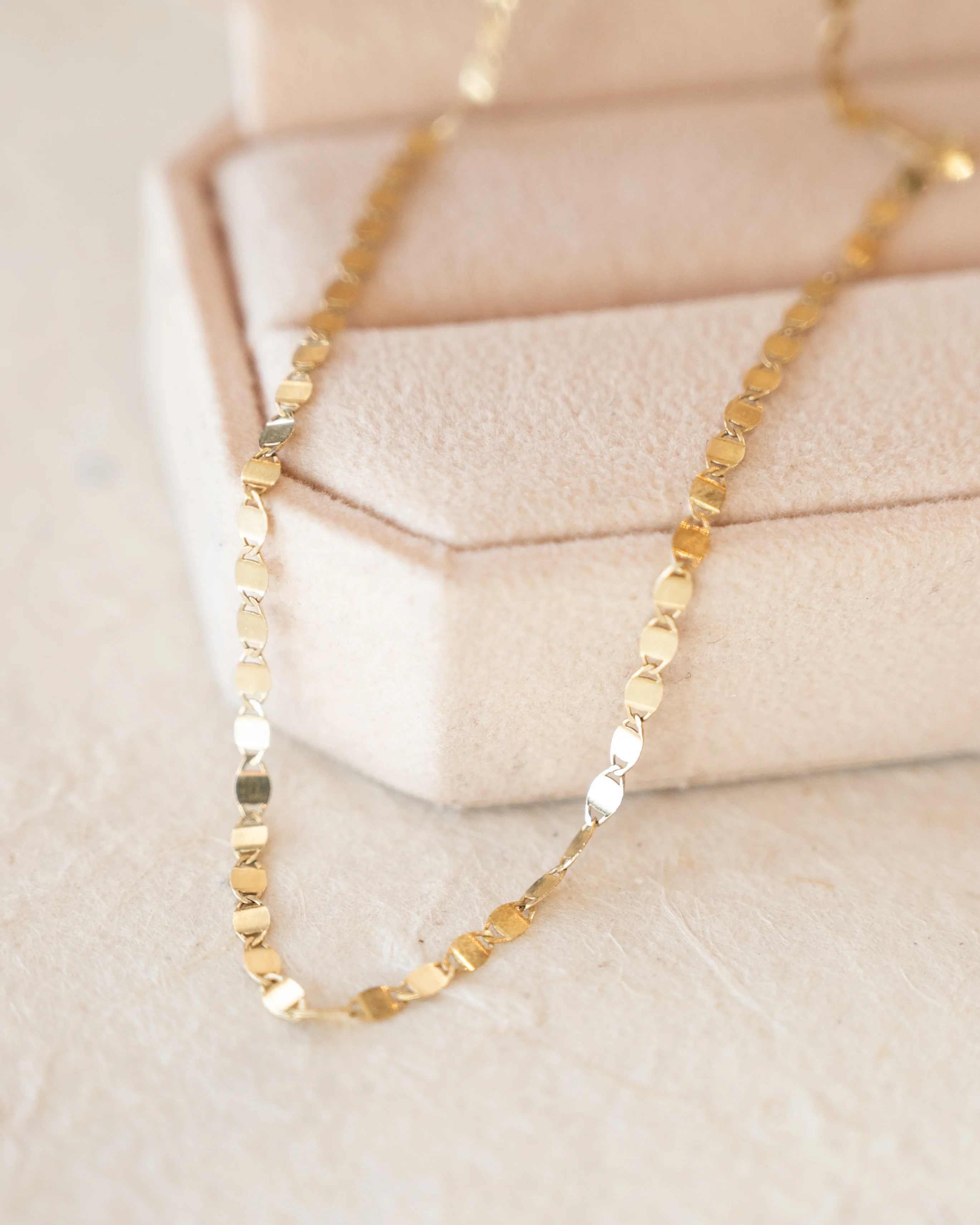 2mm Mirror Link Necklace in 14k Yellow Gold - Image 5