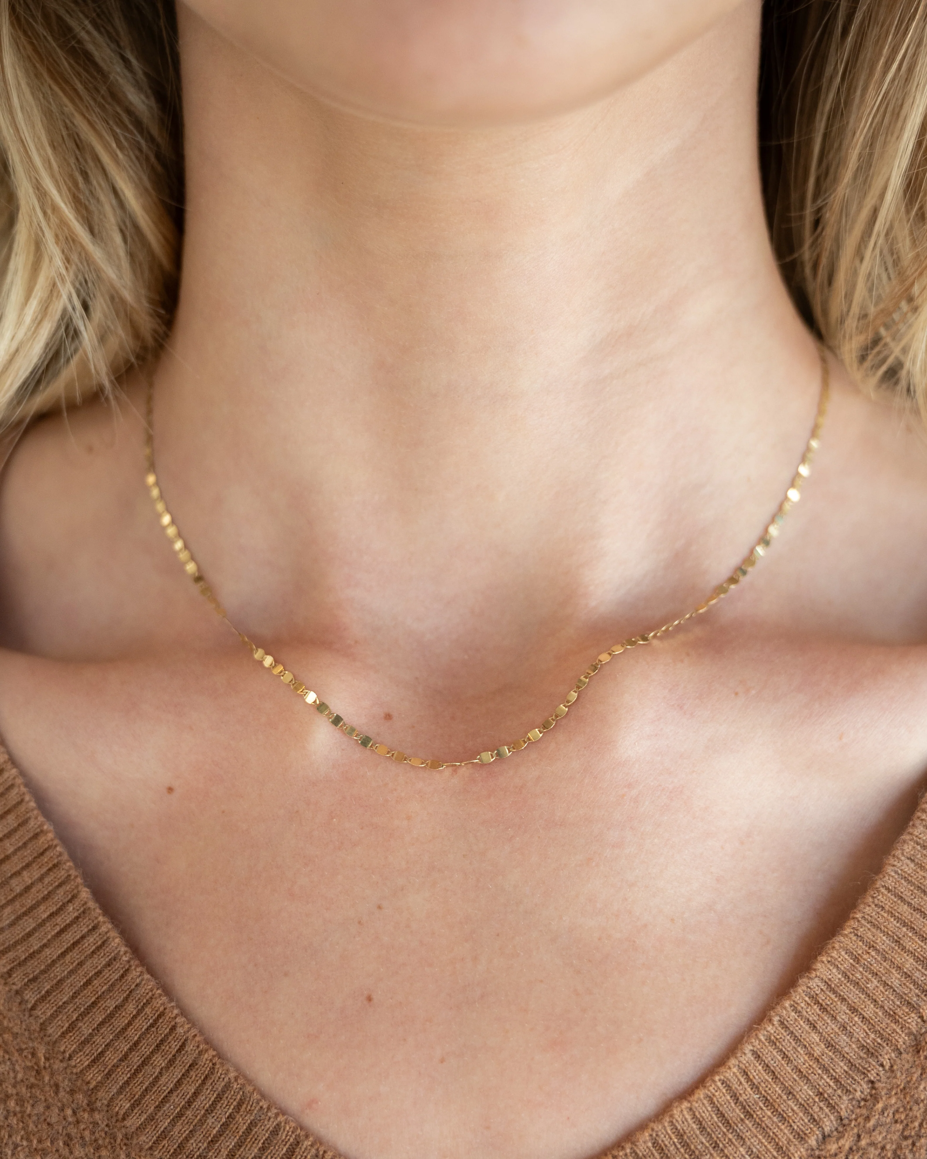 2mm Mirror Link Necklace in 14k Yellow Gold - Image 6