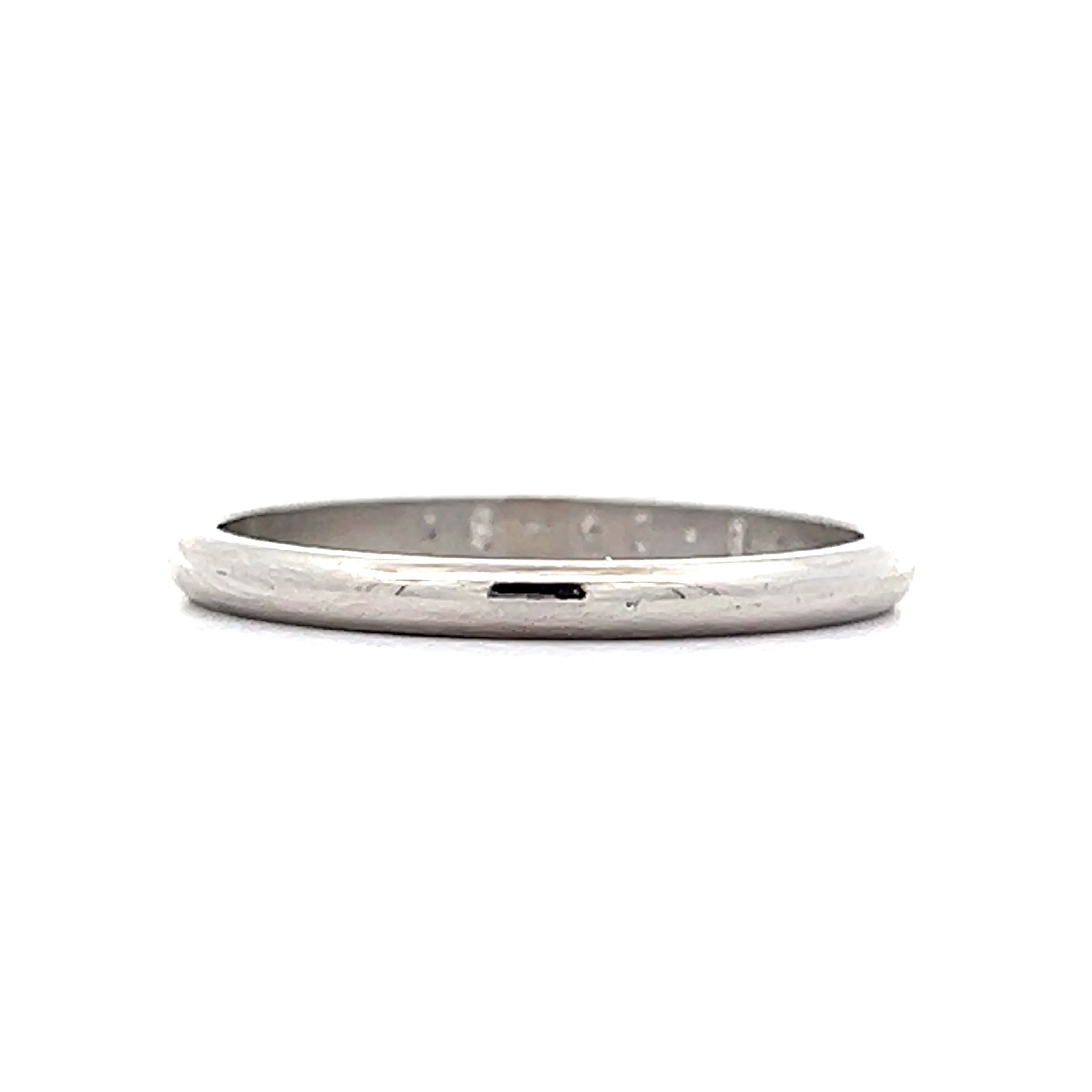 2mm Simple Half Round Wedding Band in Platinum - Image 3