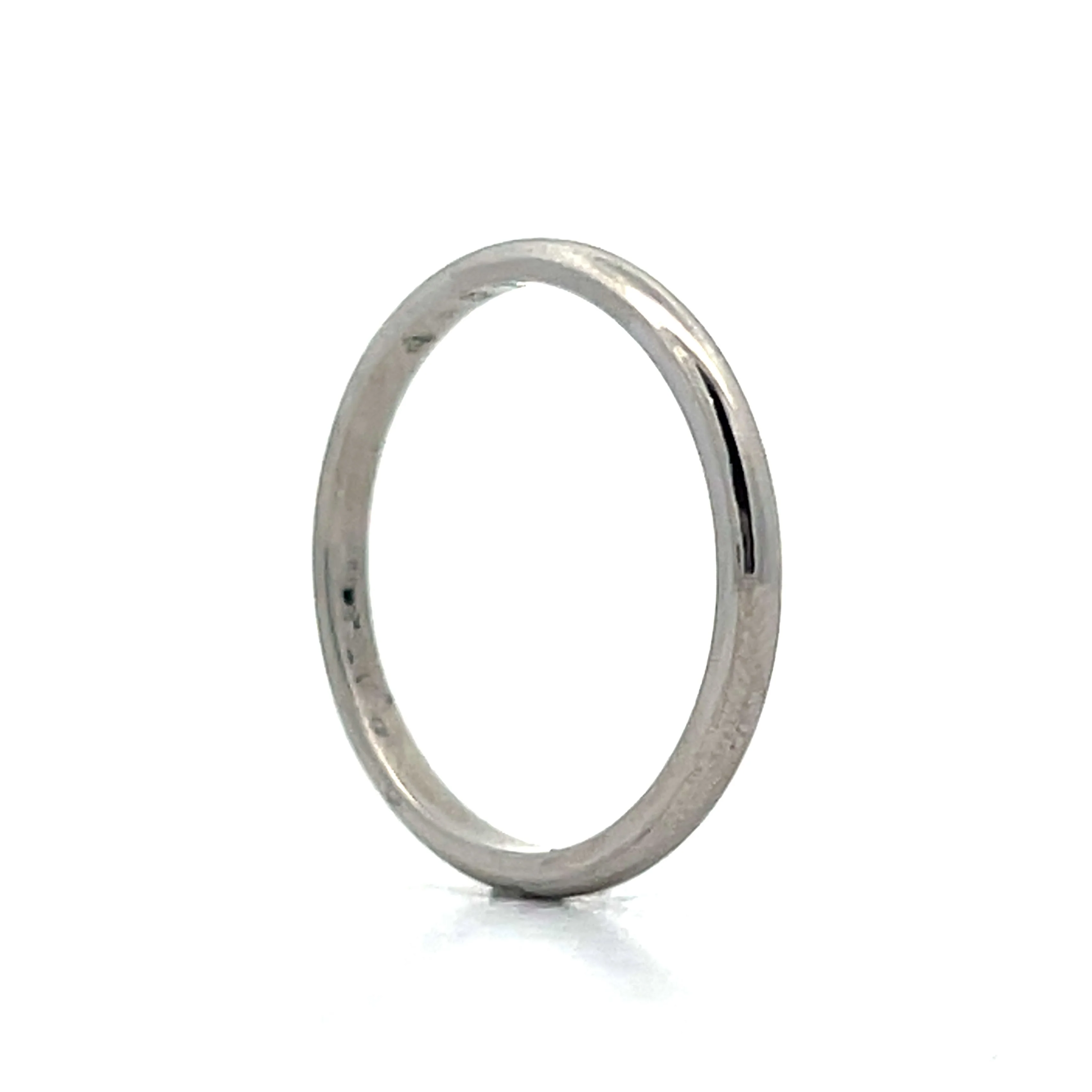 2mm Simple Half Round Wedding Band in Platinum - Image 5
