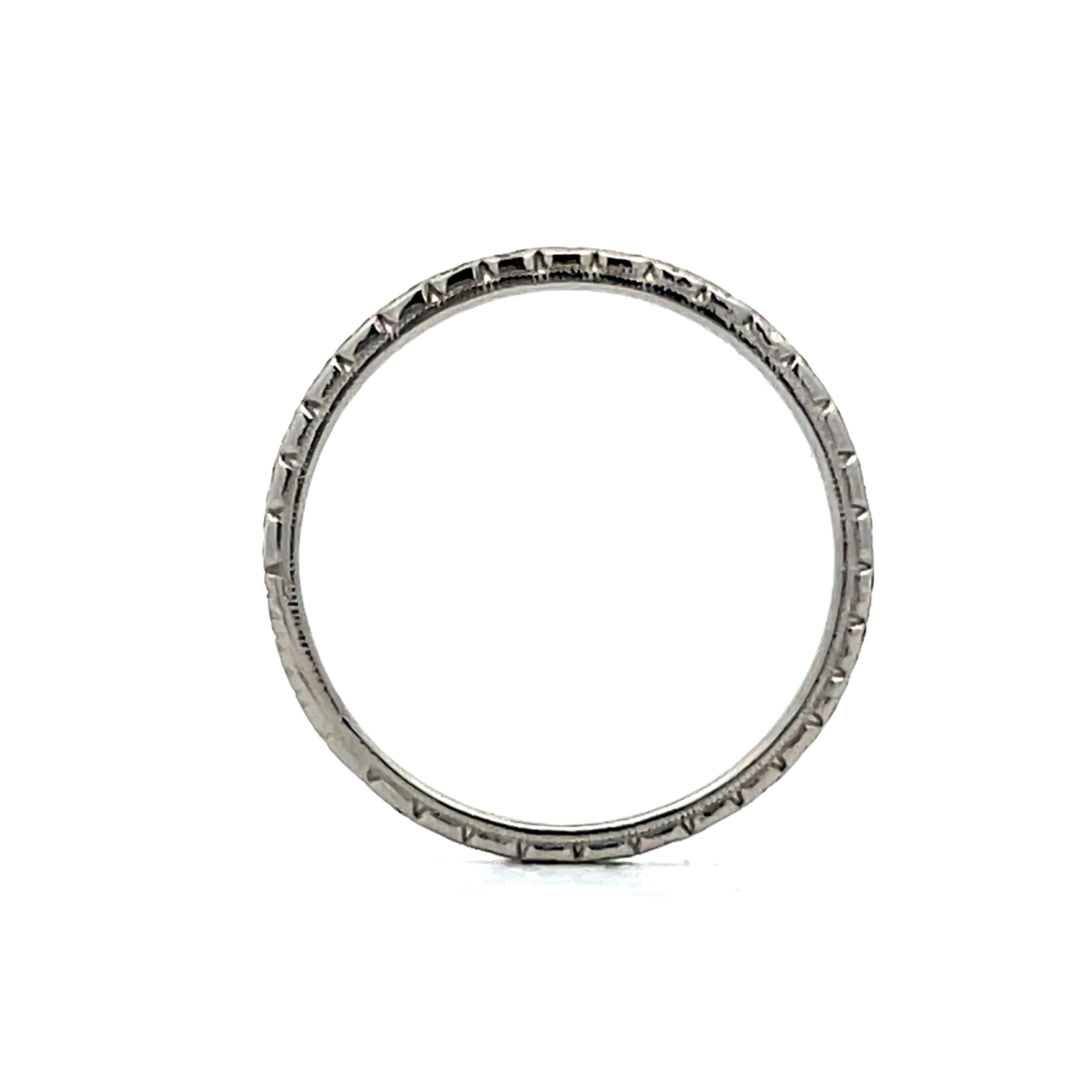2mm Vintage Art Deco Orange Blossom Band in Platinum - Image 4