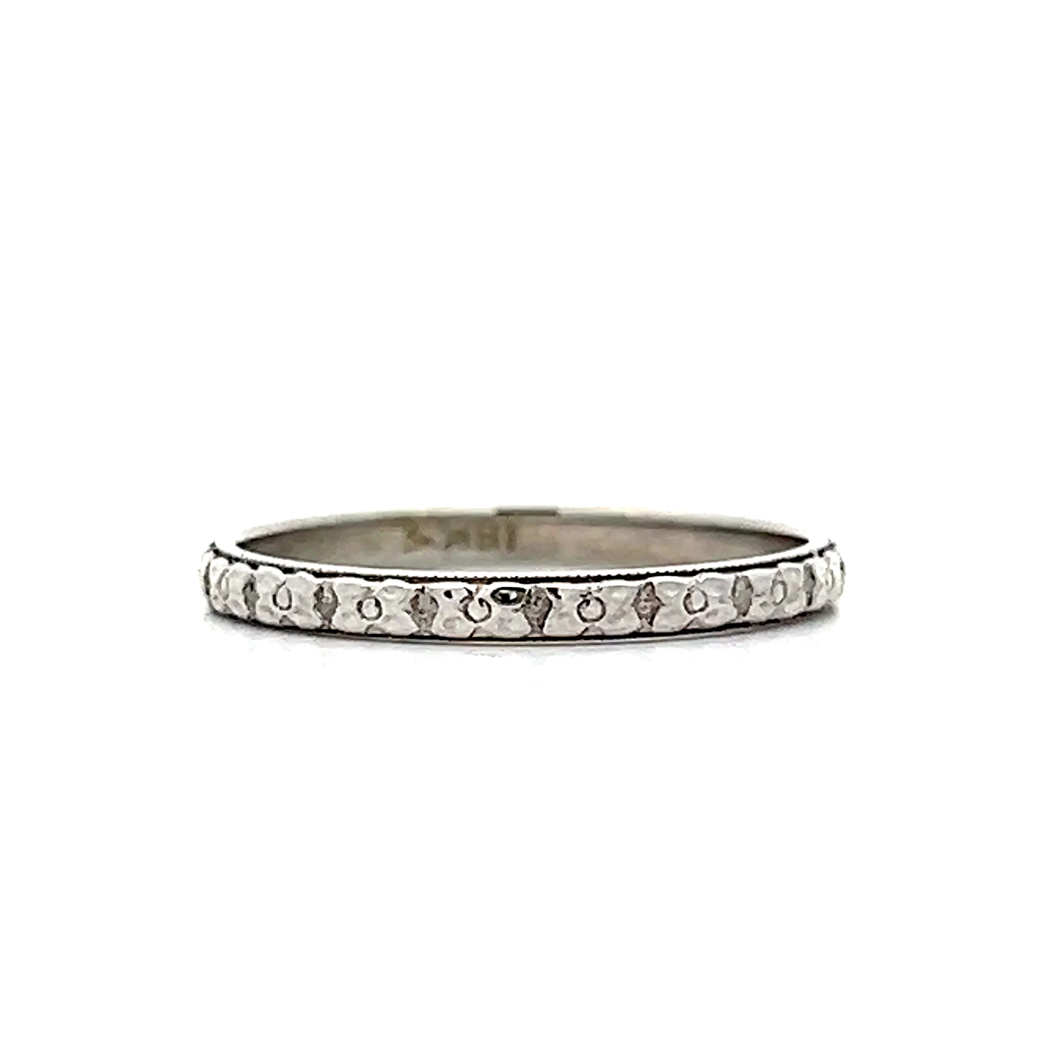2mm Vintage Orange Blossom Wedding Band in 18k - Image 2