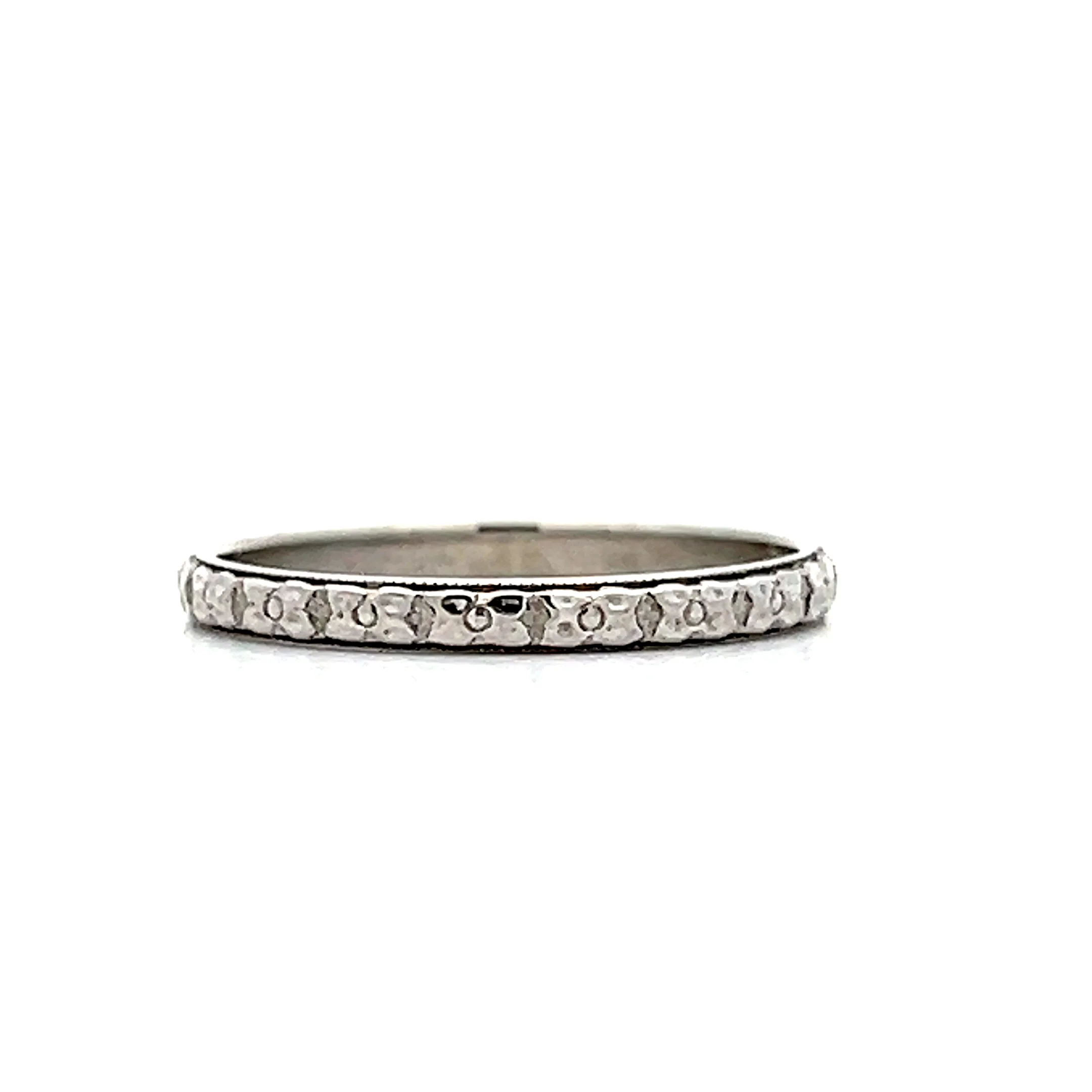 2mm Vintage Orange Blossom Wedding Band in 18k - Image 4