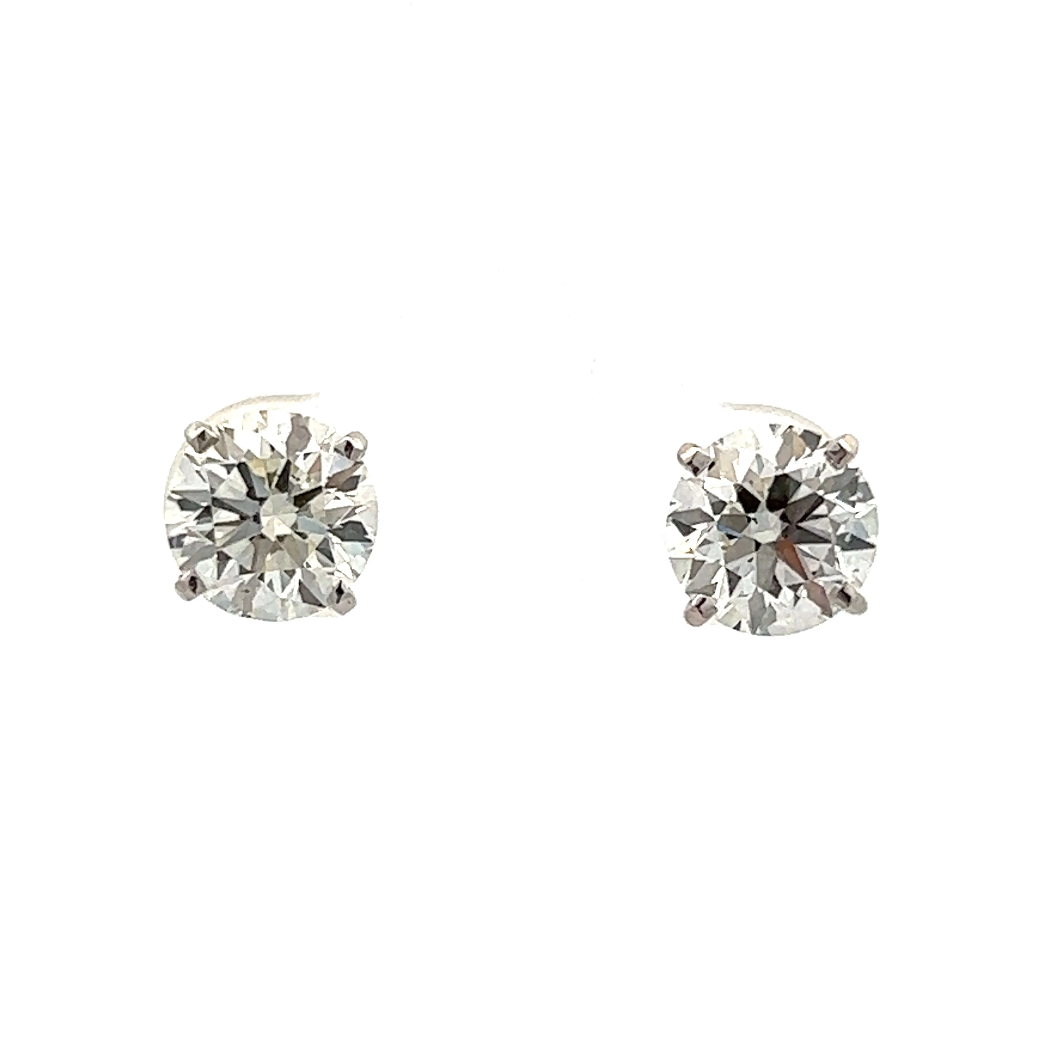 3.00 Carat Diamond Stud Earrings in 14k White Gold