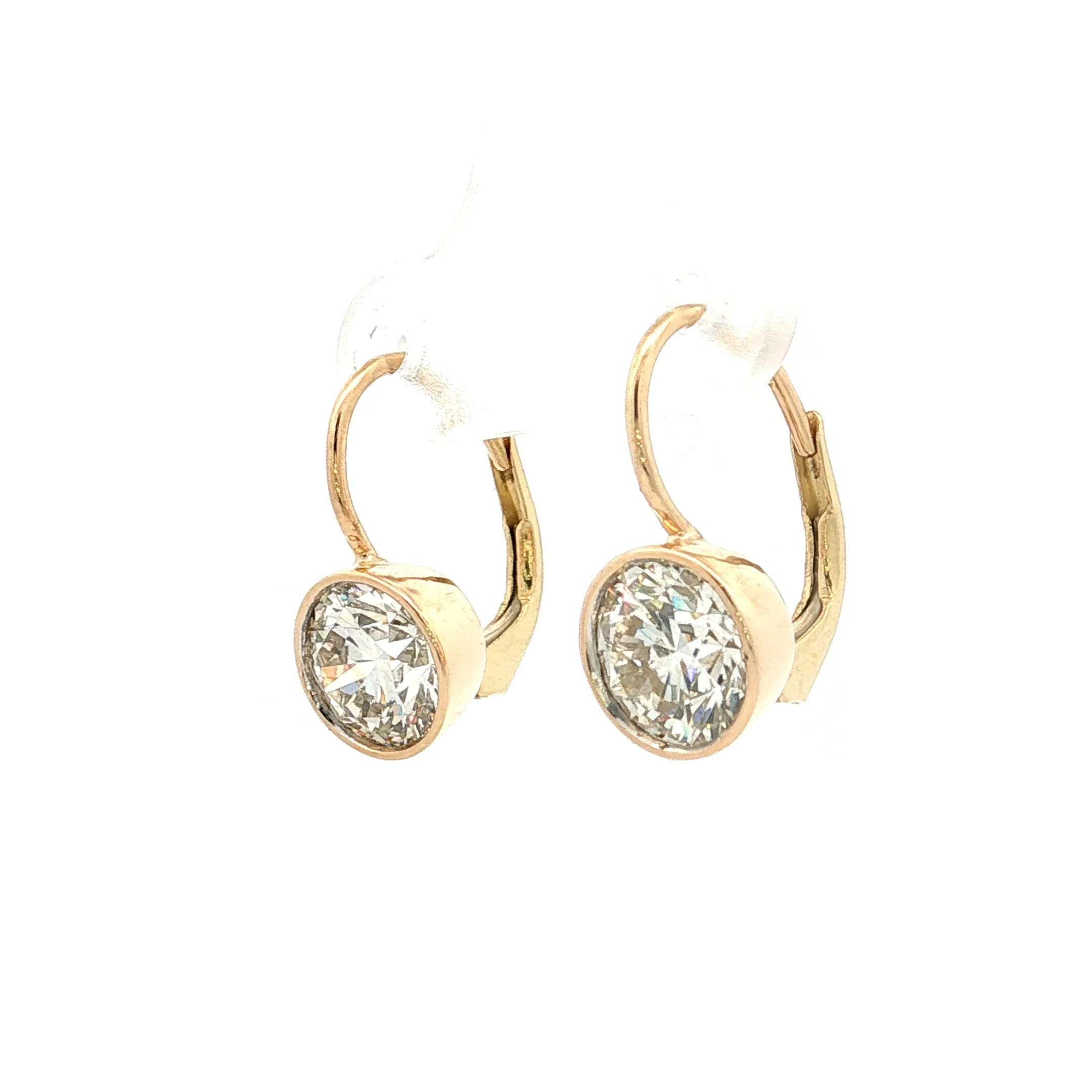 3.00 GIA Round Brilliant Diamond Drop Earrings 18k - Image 2