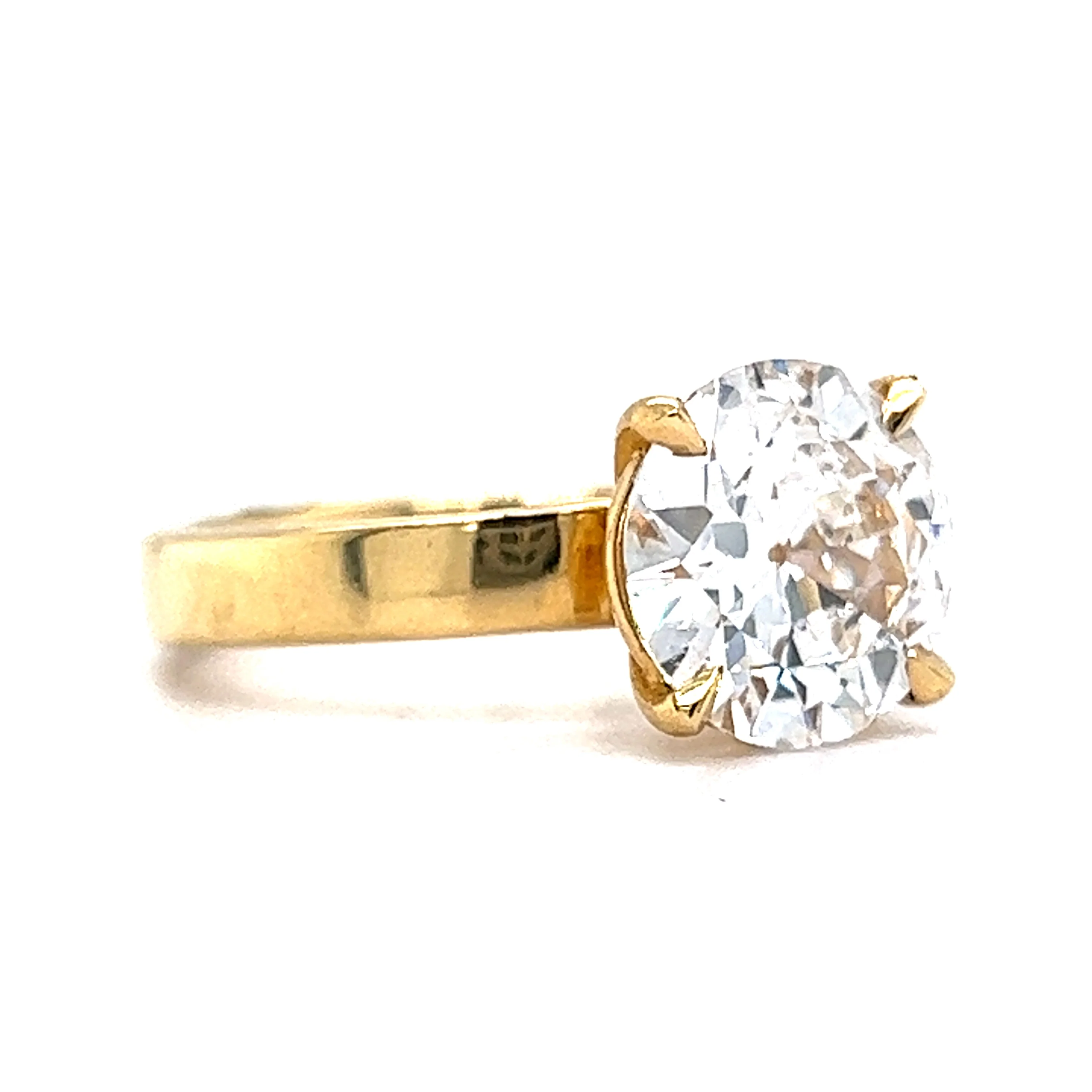 3.00 Old European Cut Diamond Engagement Ring in 18k - Image 3