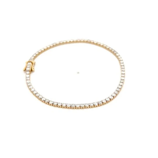 3.00 Round Diamond Tennis Bracelet in 14k Yellow Gold - Image 3