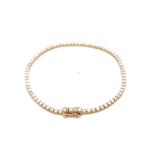 3.00 Round Diamond Tennis Bracelet in 14k Yellow Gold - Image 4