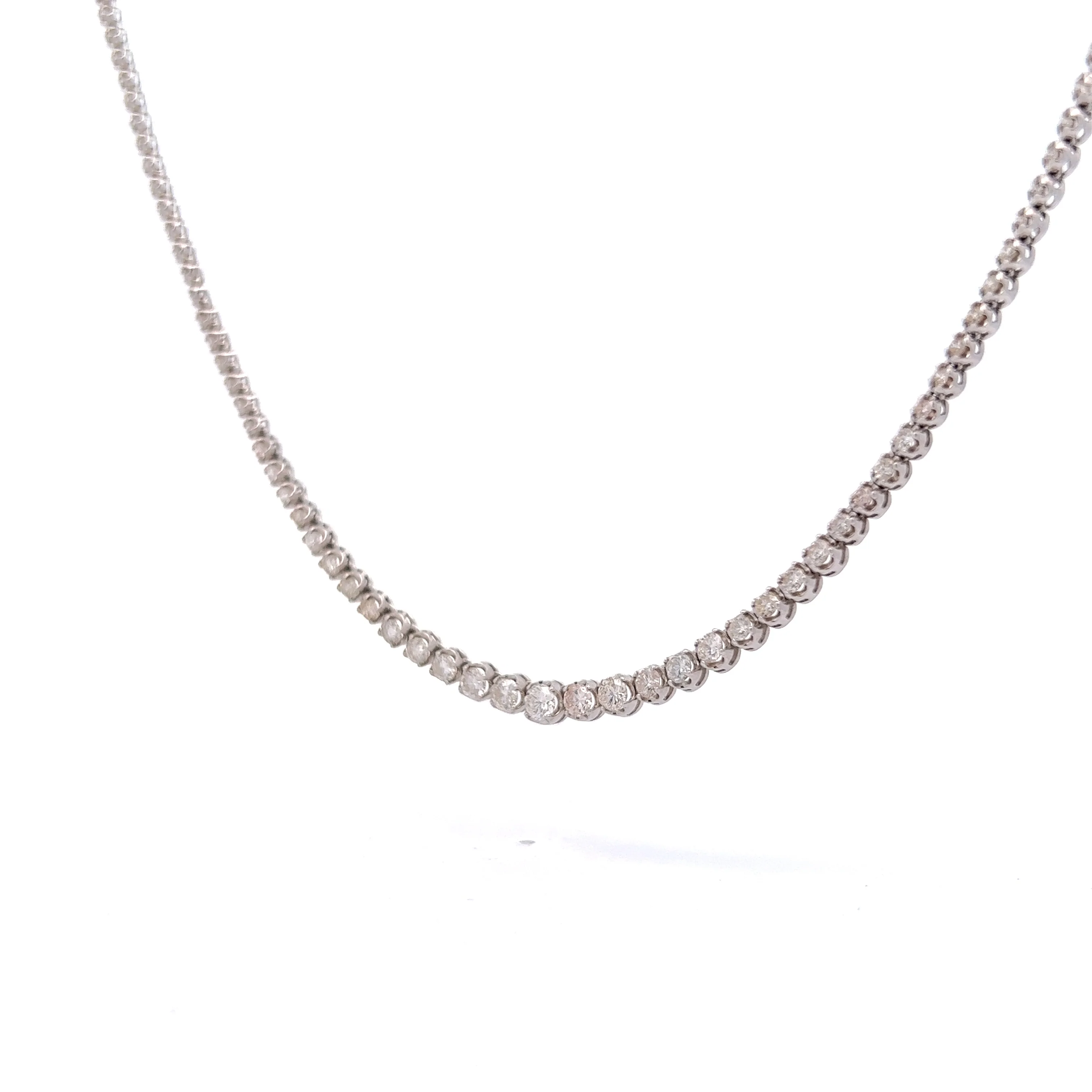 3.00 Diamond Tennis Necklace in 18k White Gold - Image 2