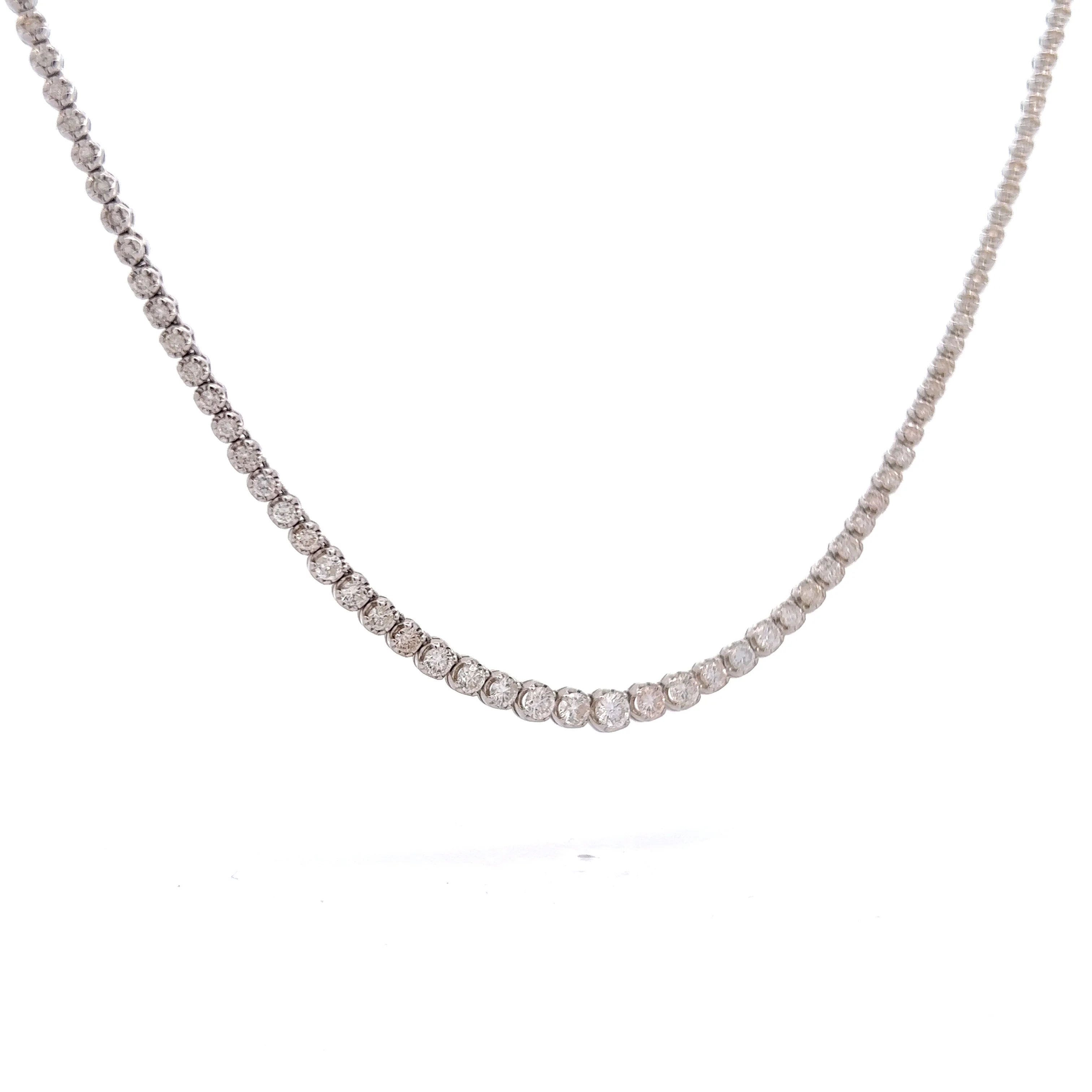 3.00 Diamond Tennis Necklace in 18k White Gold - Image 3