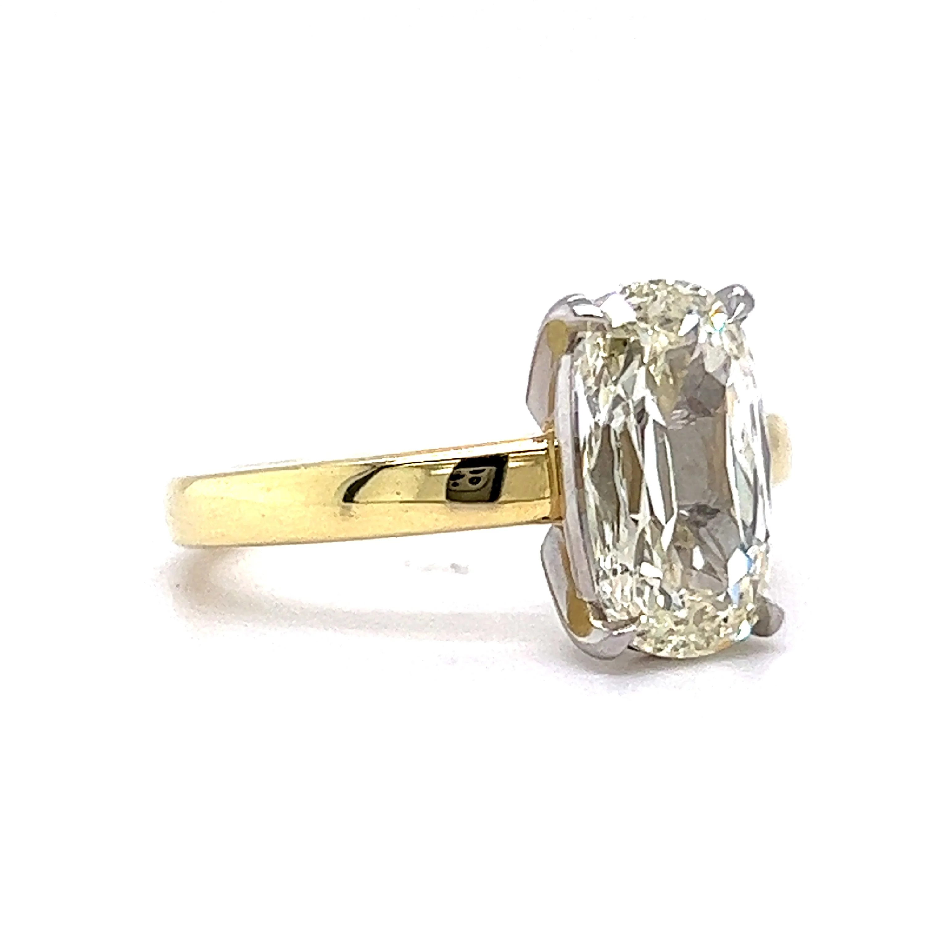 3.01 Cushion Cut Diamond Engagement Ring in 18k Yellow Gold - Image 3