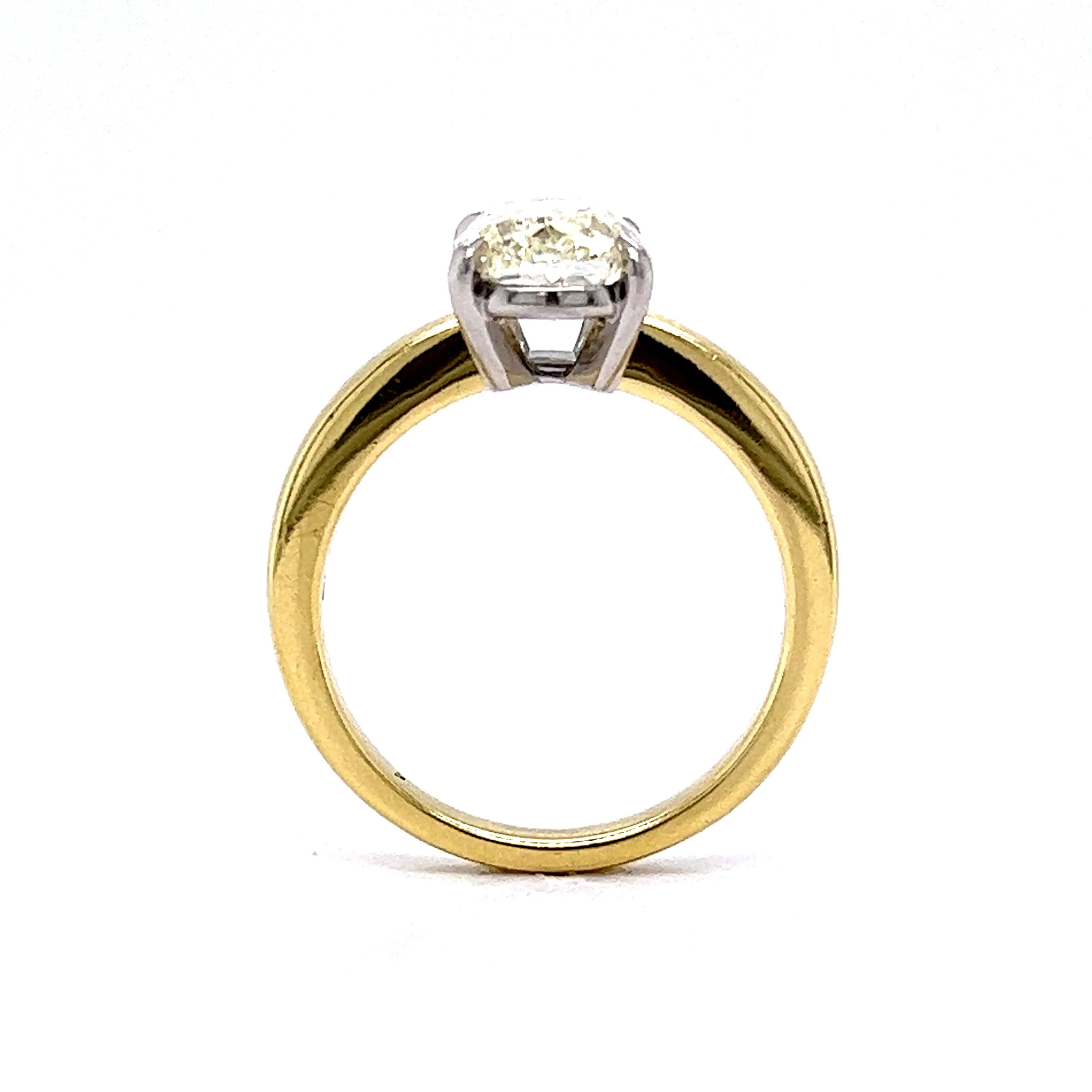 3.01 Cushion Cut Diamond Engagement Ring in 18k Yellow Gold - Image 4