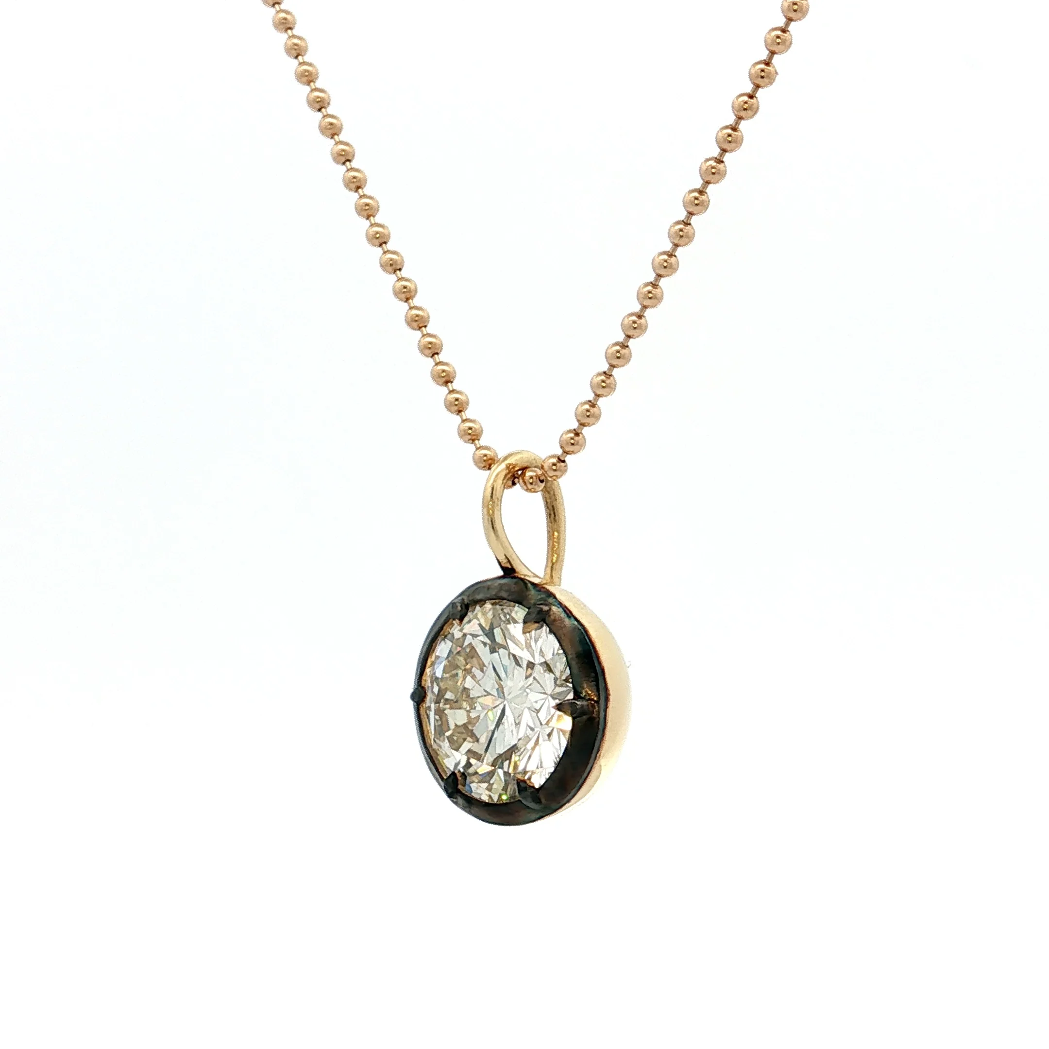 3.01 GIA Round Brilliant Diamond Pendant Necklace 18k - Image 2