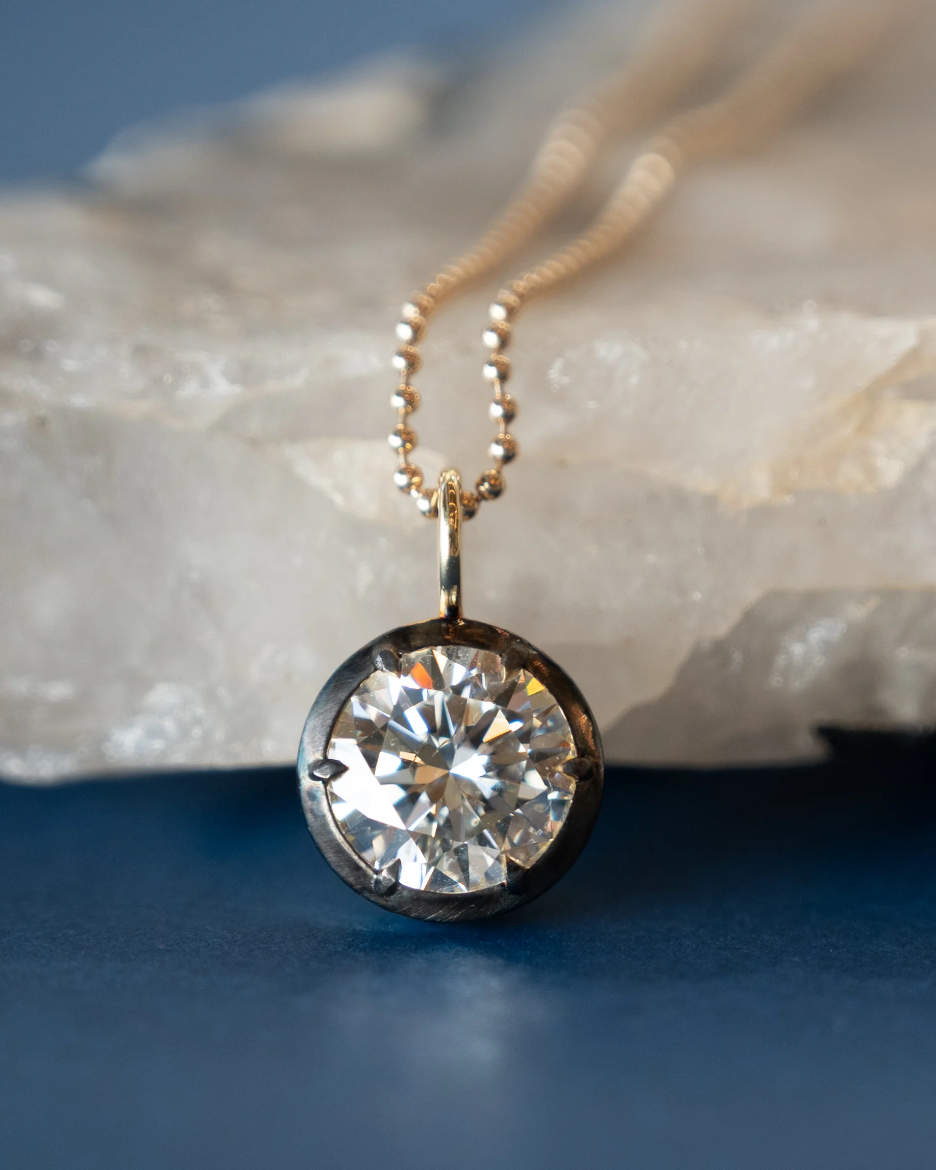 3.01 GIA Round Brilliant Diamond Pendant Necklace 18k - Image 5