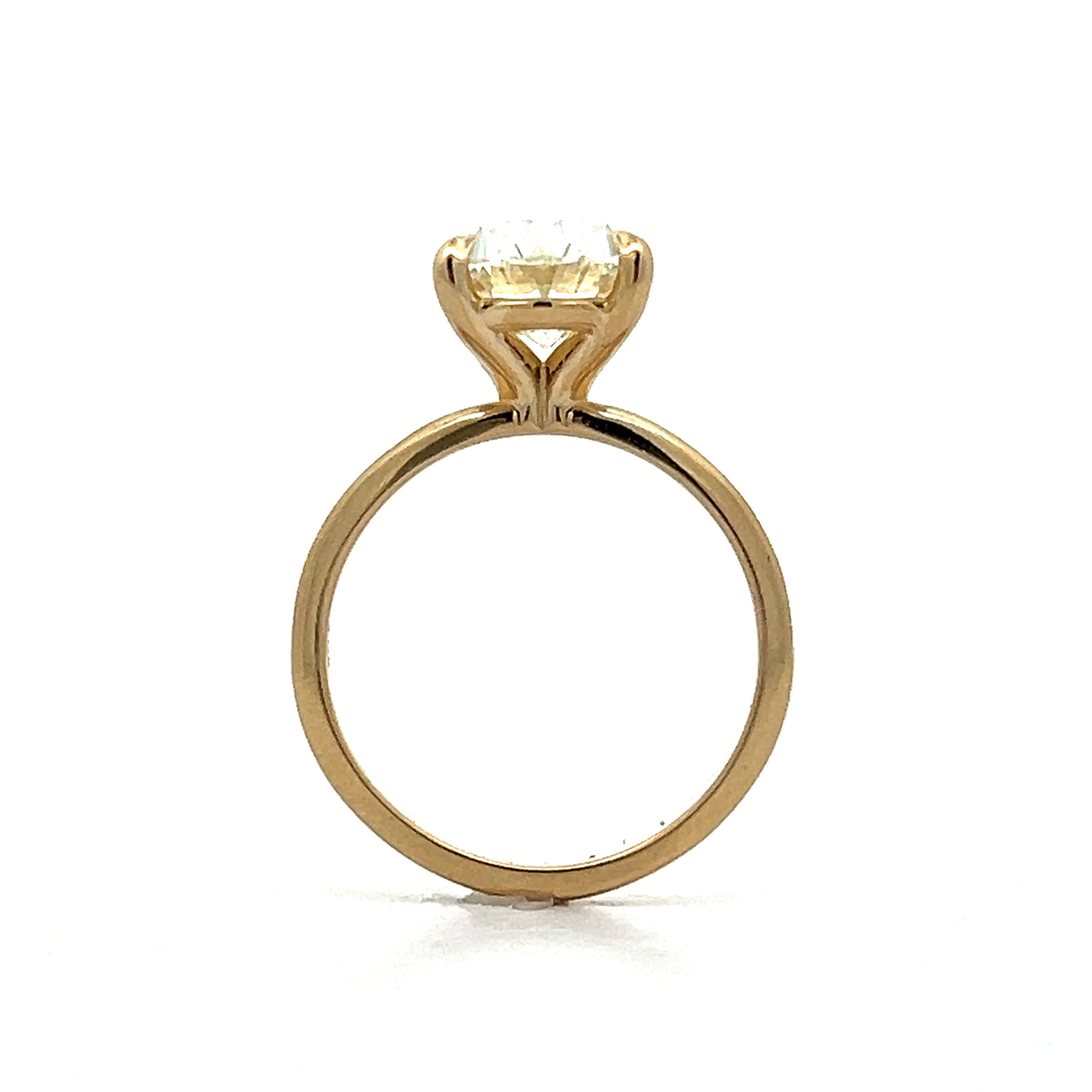 3.01 Oval Diamond Solitaire Engagement Ring in Yellow Gold - Image 4