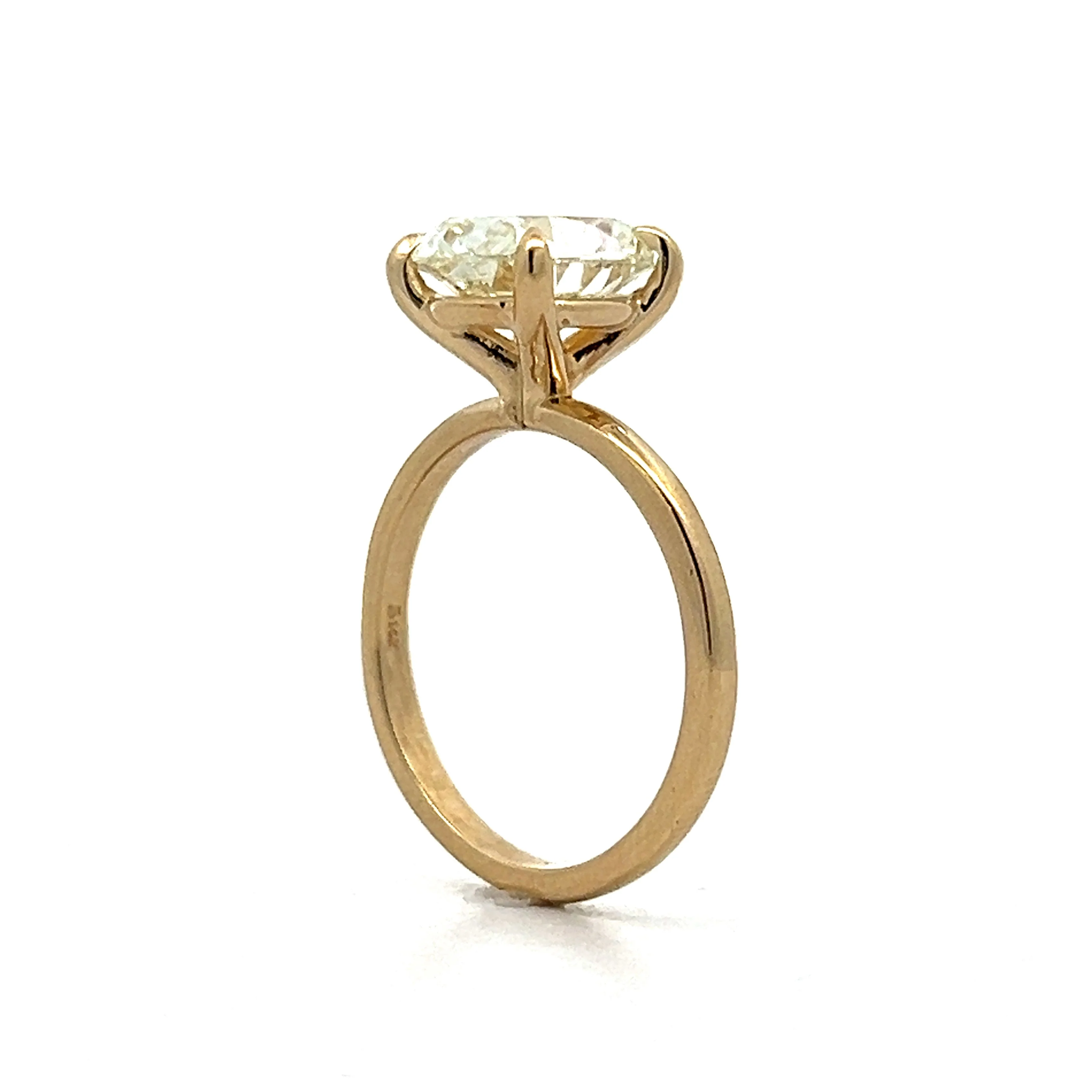 3.01 Oval Diamond Solitaire Engagement Ring in Yellow Gold - Image 5