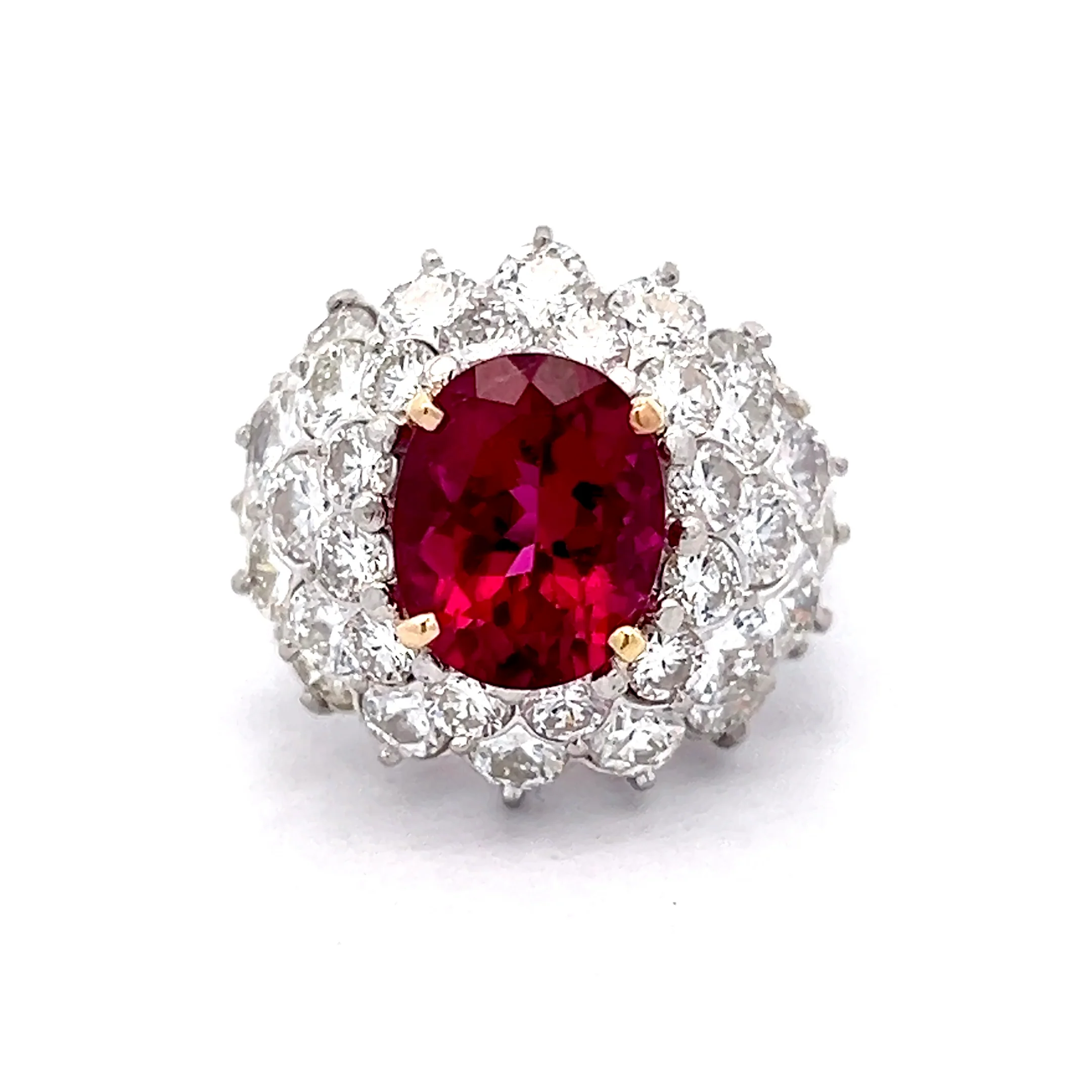 3.01 Pink Tourmaline & Diamond Ring in Platinum