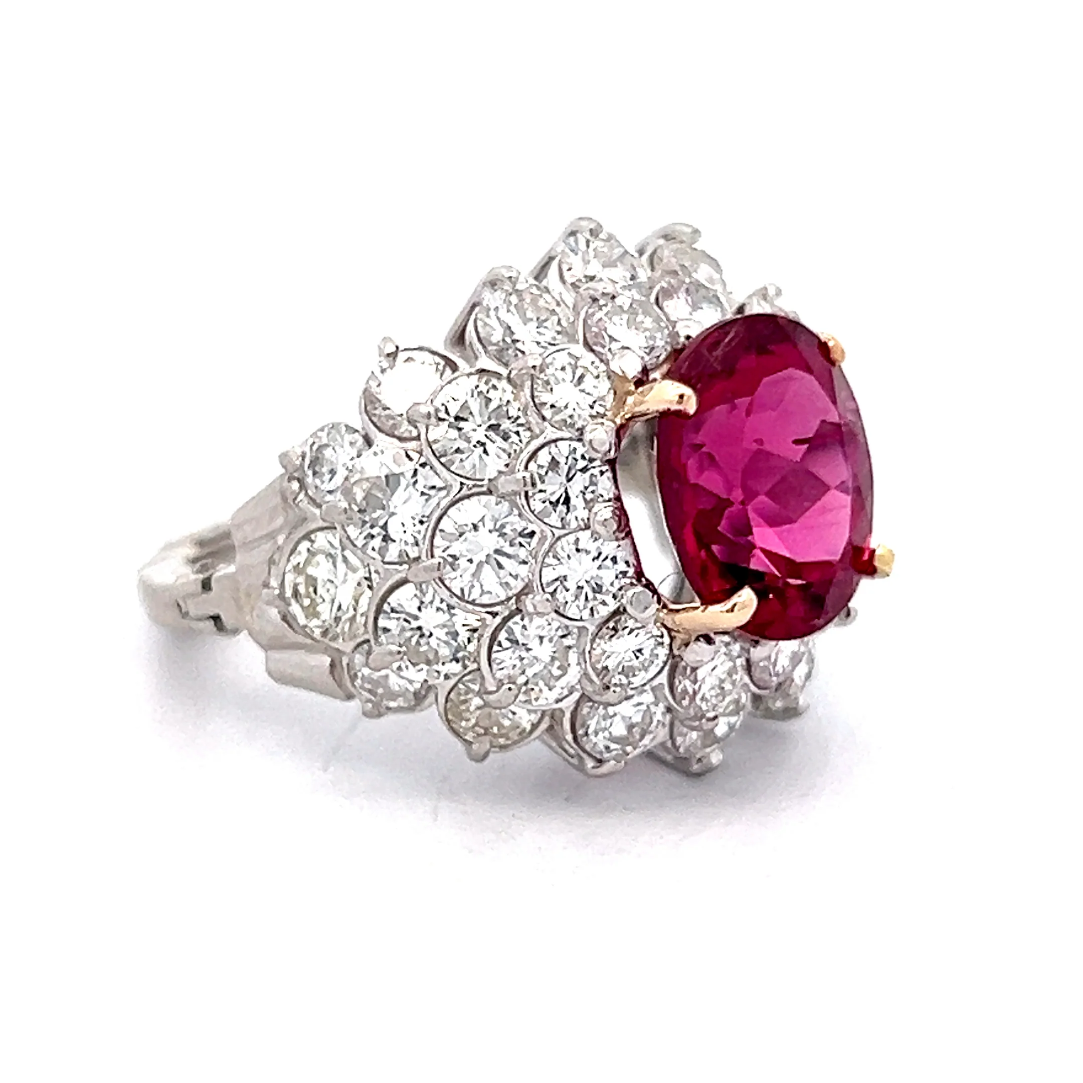 3.01 Pink Tourmaline & Diamond Ring in Platinum - Image 3